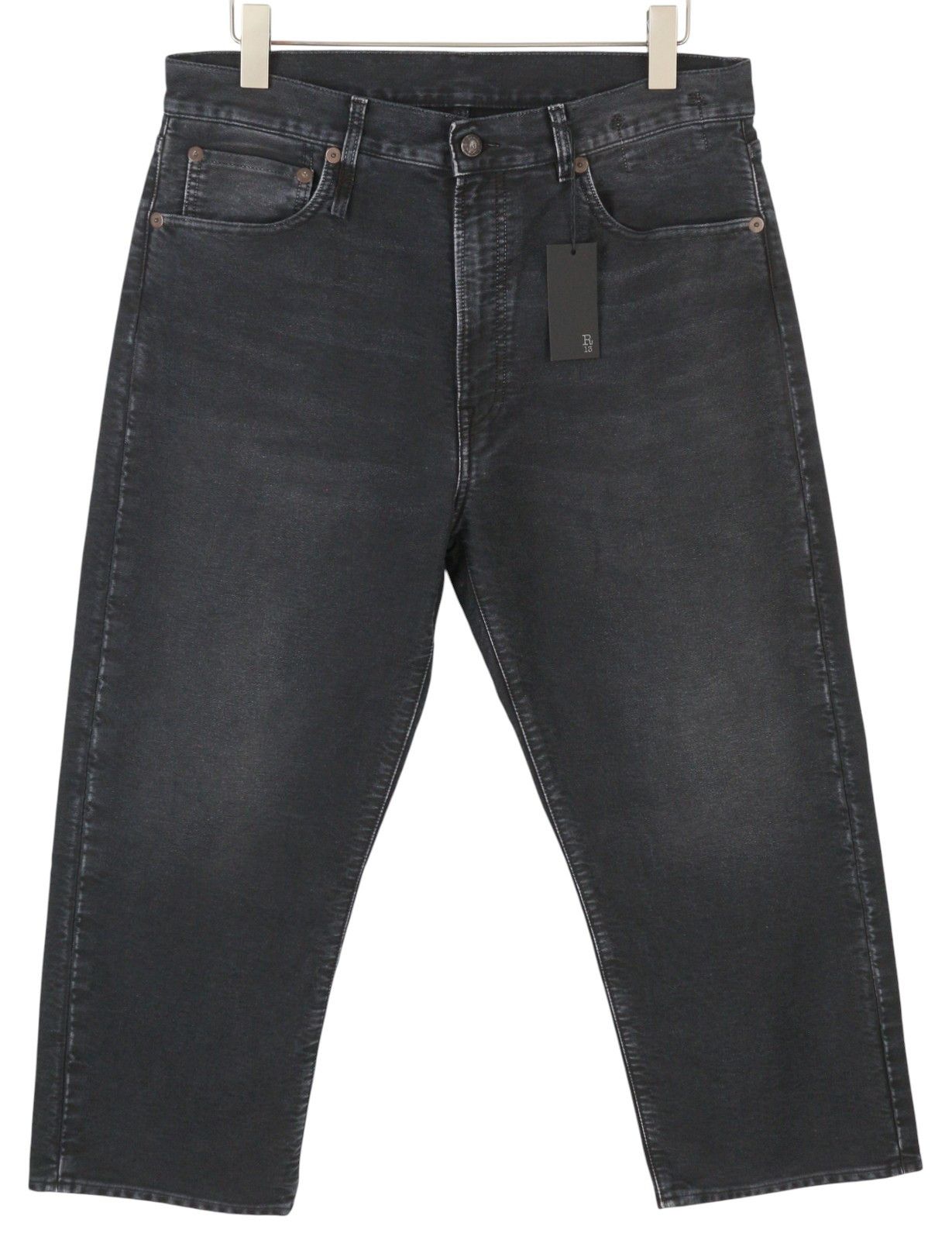 R13 X-BF 30 Black Garment Dyed Moleskin Faded Ankle FW25 86629 Size 30" / US 8 / IT 44 - 1 Thumbnail