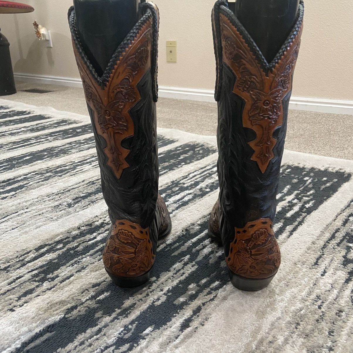 Liberty Liberty Custom Hand Tooled Western Cowboy Boots 9 B Size US 9 / EU 42 - 4 Thumbnail