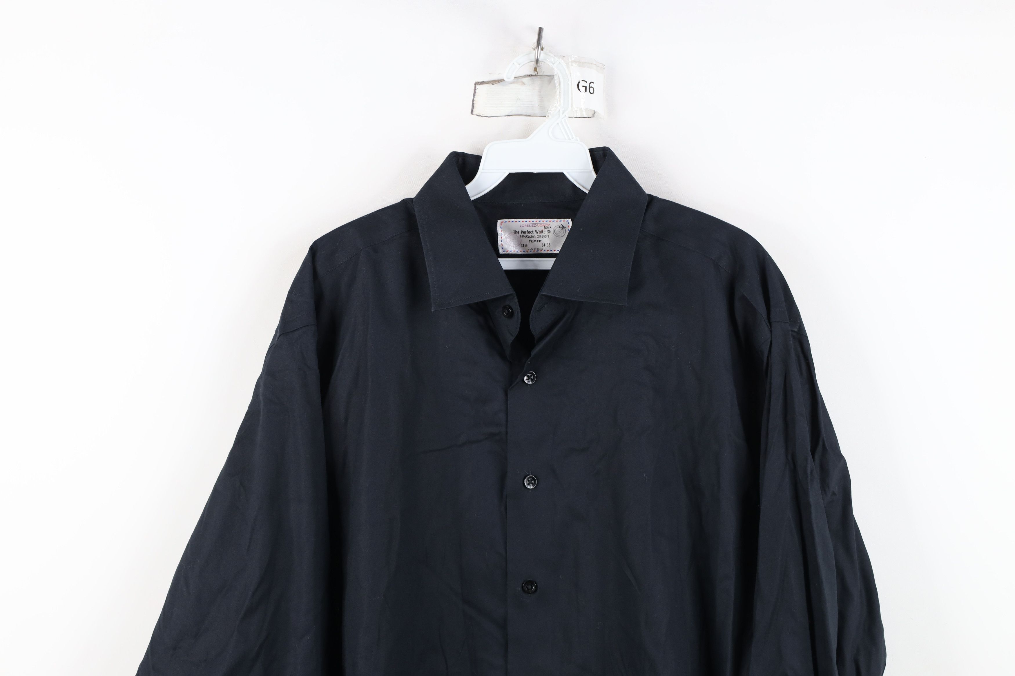 Vintage Lorenzo Uomo Trim Fit The Perfect Black Shirt Collared Shirt Size US M / EU 48-50 / 2 - 2 Thumbnail