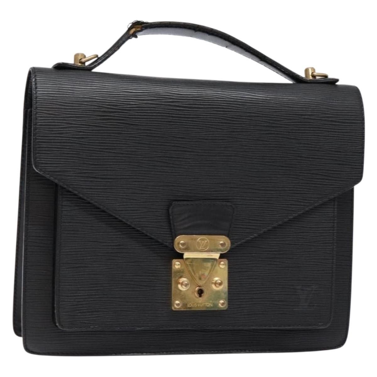 LOUIS VUITTON Epi Monceau 28 Hand Bag Black M52122