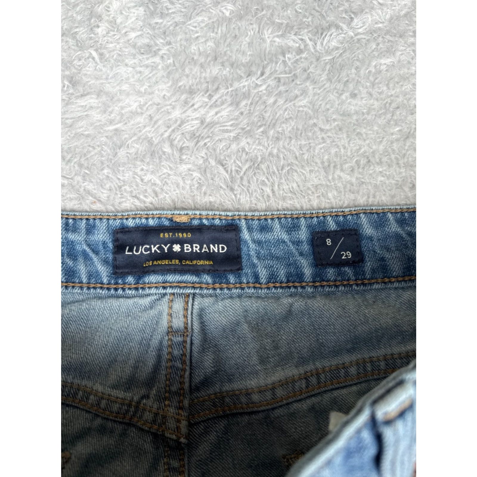 Denime Lucky Pants Womens 8 Blue Denim Jeans 33x25 Slim Boyfriend Distressed 90s American Designer Brand Black Size Type Jeans Size 30" / US 8 / IT 44 - 6 Thumbnail
