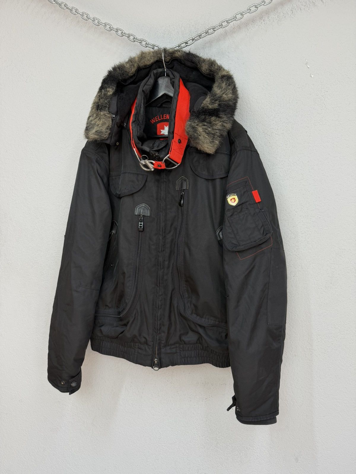 If Six Was Nine Vintage Rick Owens Vibe Black Bomber Jacket Faux Fur Collar Size US L / EU 52-54 / 3 - 9 Thumbnail