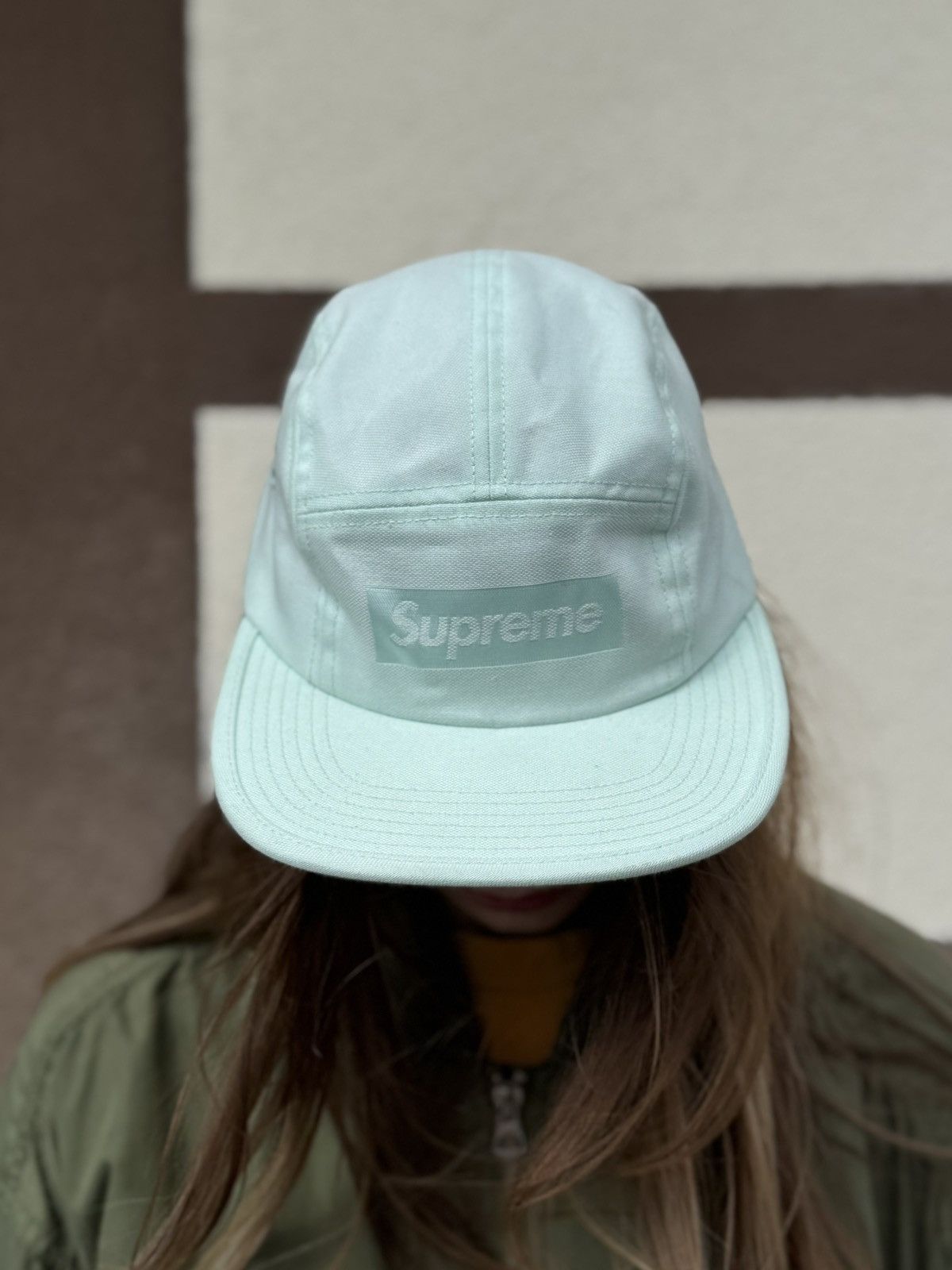 Supreme Supreme Jacquard Box Logo Camp Cap 5 Panel Turquoise Size ONE SIZE - 2 Thumbnail