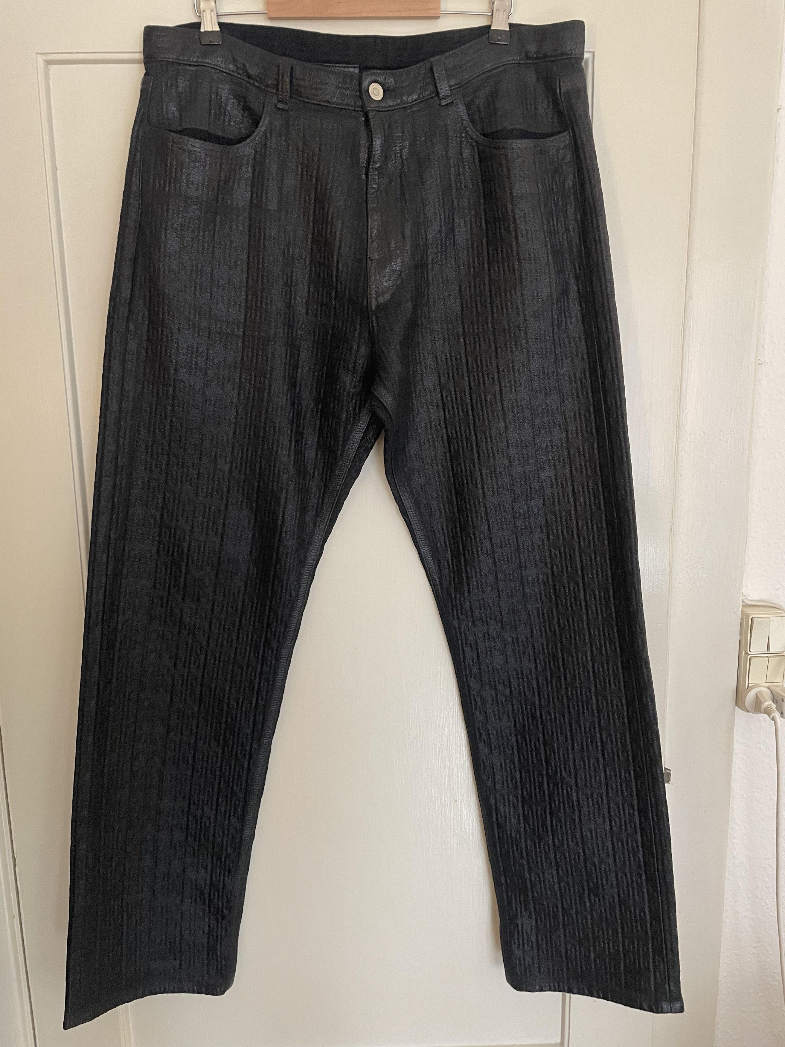 Waxed/Embossed Monogram Jeans
