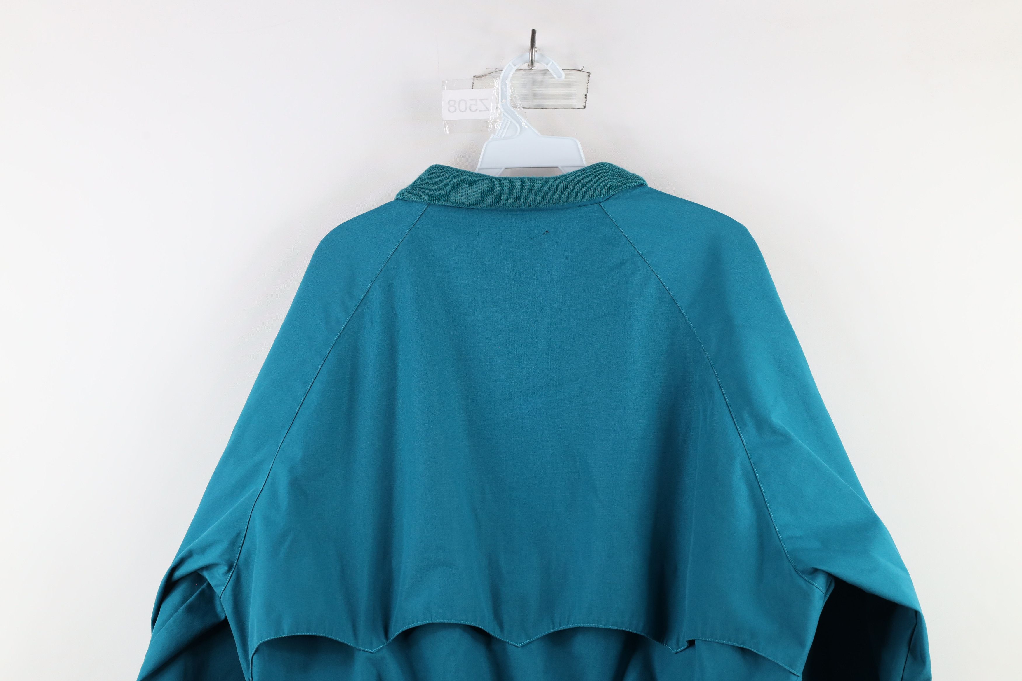 Lands' End × Vintage Vintage 90s Lands End Full Zip Cafe Racer Bomber Jacket Teal Size US L / EU 52-54 / 3 - 15 Thumbnail