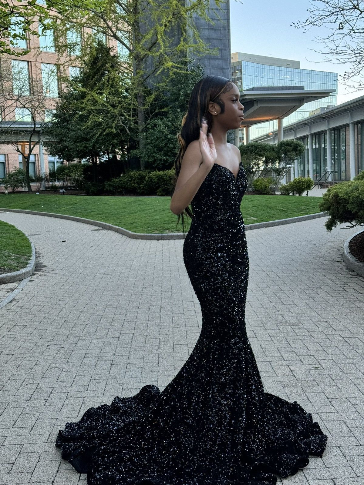 mini black hoco dress Zapaka Women Black Homecoming Dress with Beading Spaghetti Straps Corset Cocktail Party Dress with Criss Cross Back, Black / US26W main image 1