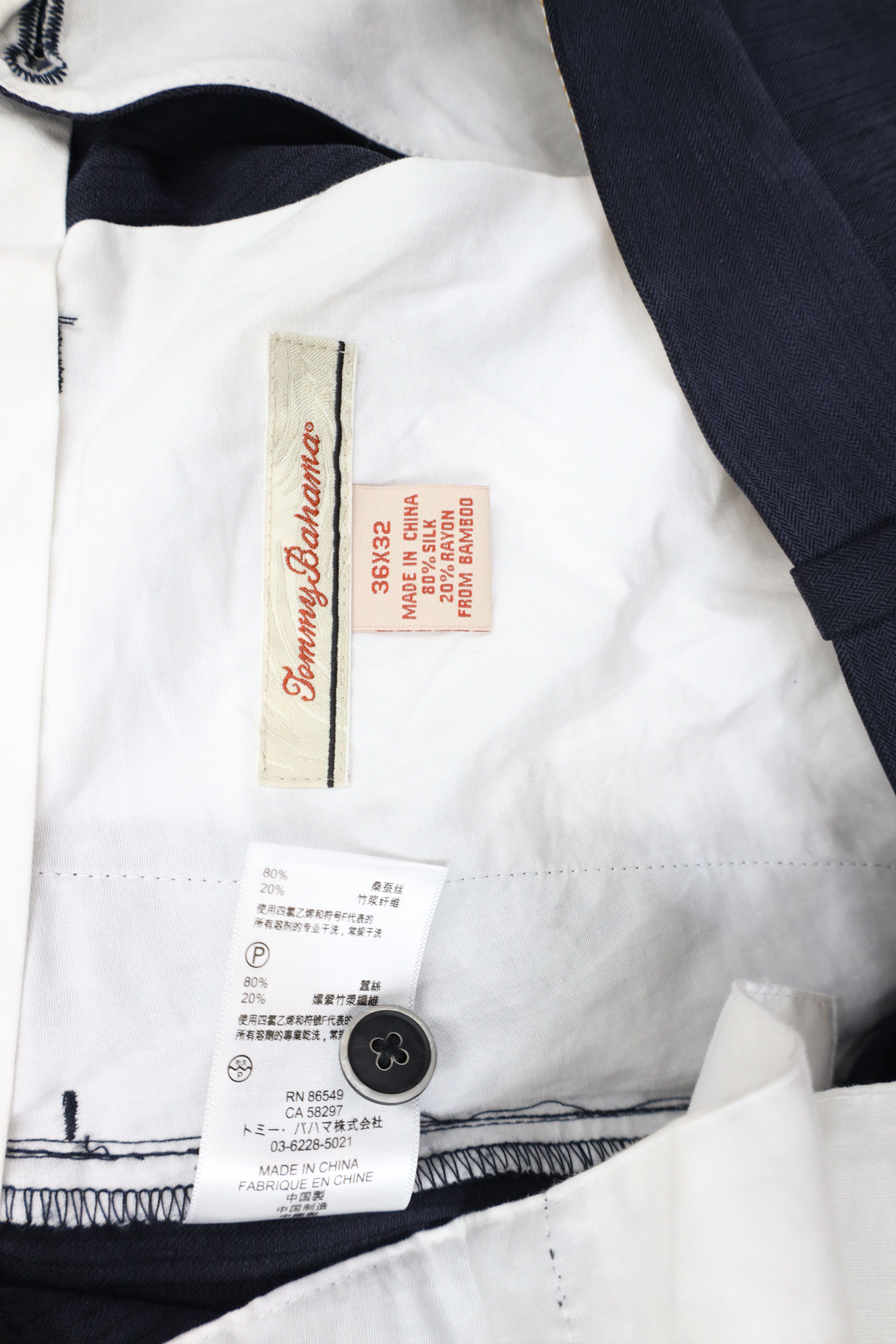 Tommy Bahama × Vintage Vintage Tommy Bahama Wide Leg Silk Blend Chino Pants Blue Size US 36 / EU 52 - 8 Thumbnail