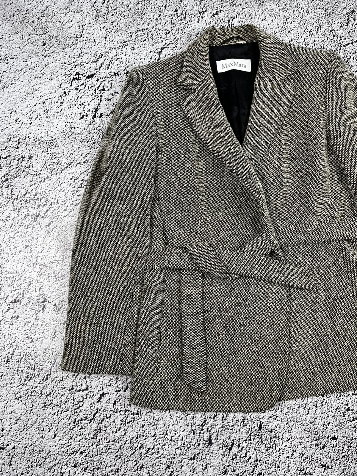Max Mara Vintage Max Mara virgin wool jacket belt blazer old money Size S / US 4 / IT 40 - 4 Thumbnail