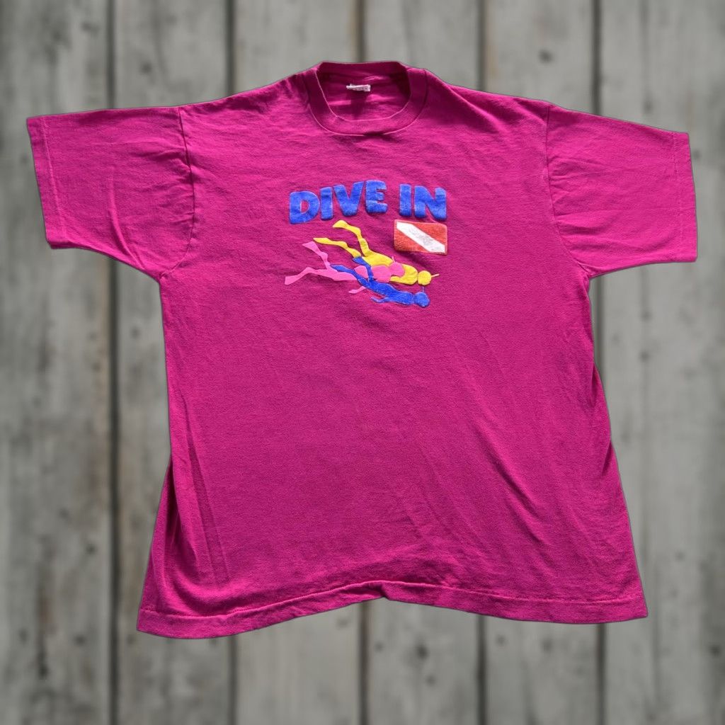 Fruit Of The Loom VINTAGE Norwegian Cruise Line Shirt Mens XL Pink Dive In Scuba Graphic USA 90s Size US XL / EU 56 / 4 - 1 Thumbnail