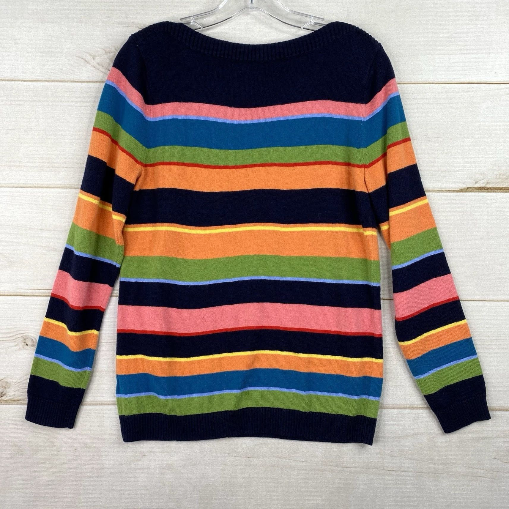 Talbots Talbots Rainbow Striped Sweater Womens M Colorful Pullover Crew Neck Casual Preppy Multicolor Stripes 2000s Rainbow Womens M Size M / US 6-8 / IT 42-44 - 8 Thumbnail