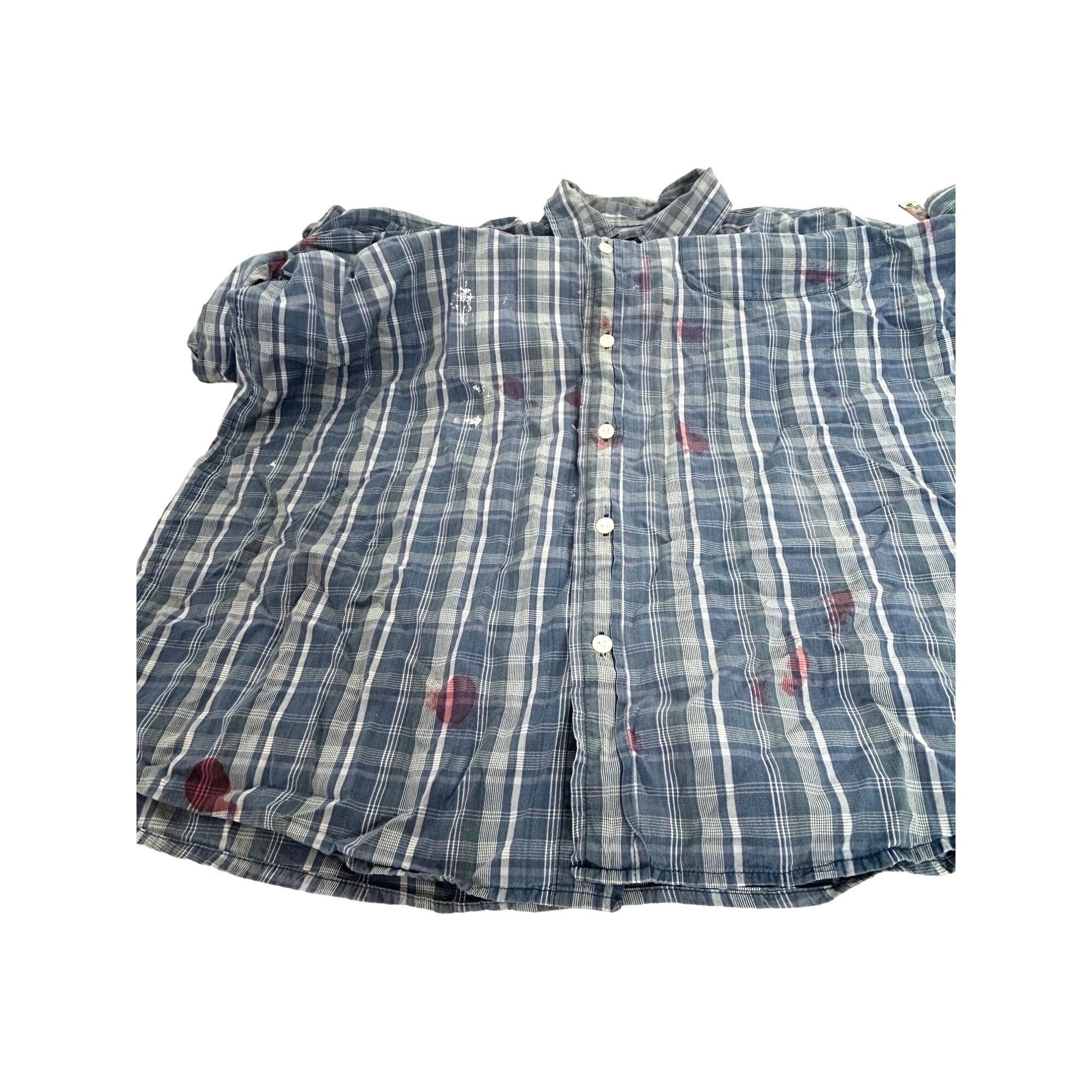 Other Halloween Costume Men’s Zombie Shirt Blue White Plaid L Vtg Size US L / EU 52-54 / 3 - 10 Thumbnail