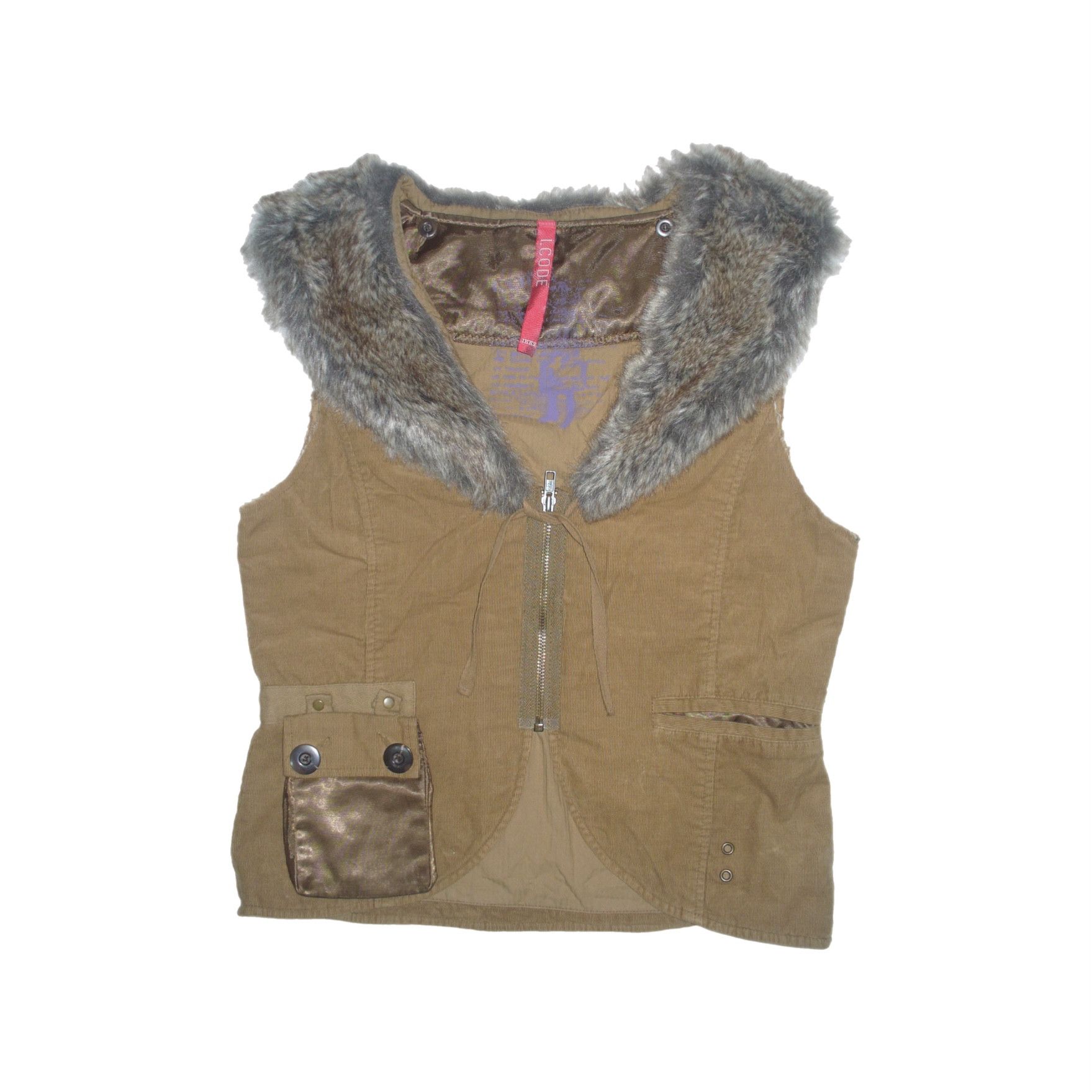 Other vintage vest with a fluffy collar and functional pocket Size M / US 6-8 / IT 42-44 - 5 Thumbnail
