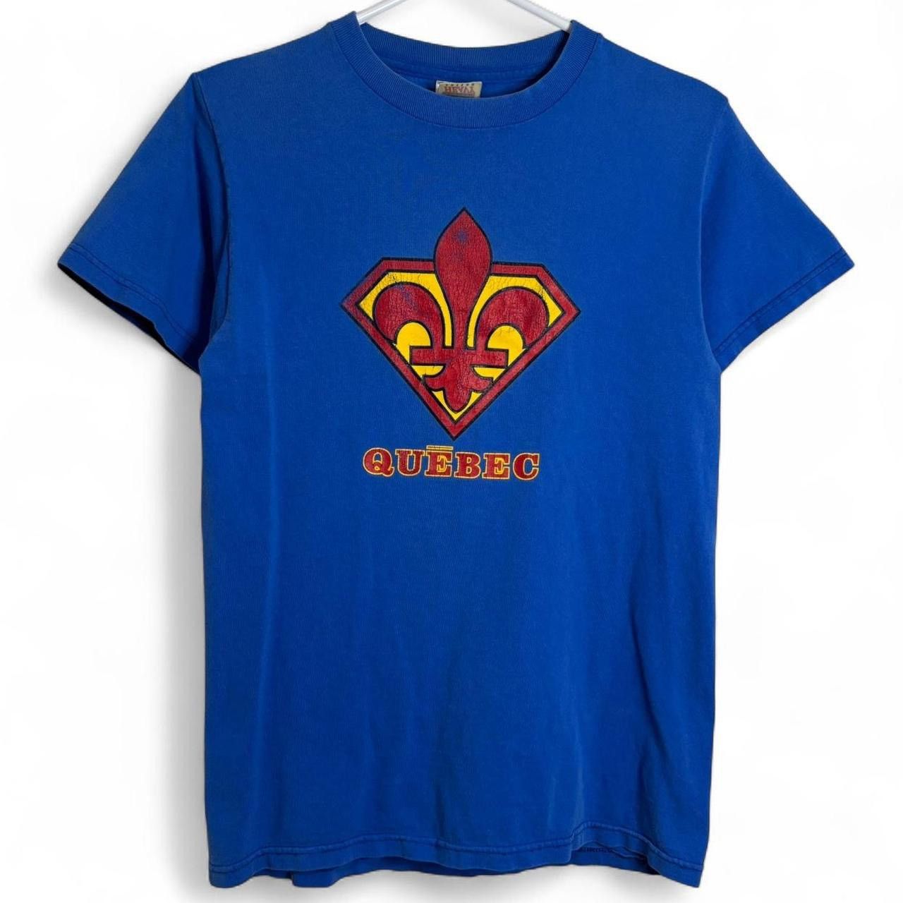 Vintage Vintage Superman Logo Québec Blue Graphic Tee - S Size US S / EU 44-46 / 1 - 1 Thumbnail