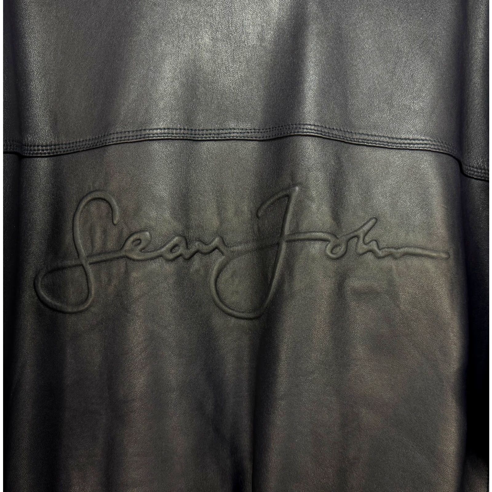 Sean John VTG Sean John Leather Bomber Jacket Wool Lined Zip Up Navy Blue Men's 2XL Size US XXL / EU 58 / 5 - 2 Thumbnail