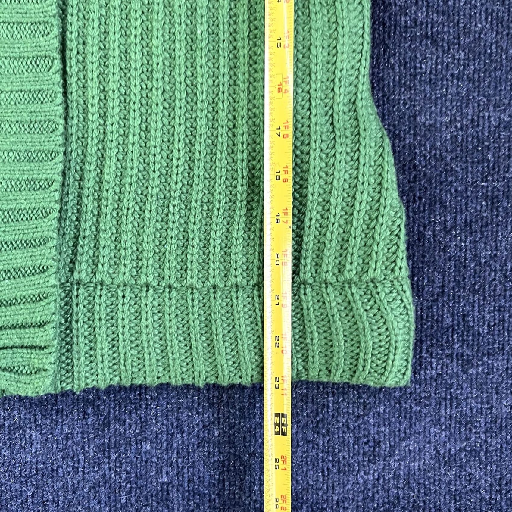 Ellen Tracy Ellen Tracy Sweater Womens Large Green Wool Mock Neck Full Zip Cardigan Knit Size L / US 10 / IT 46 - 6 Thumbnail