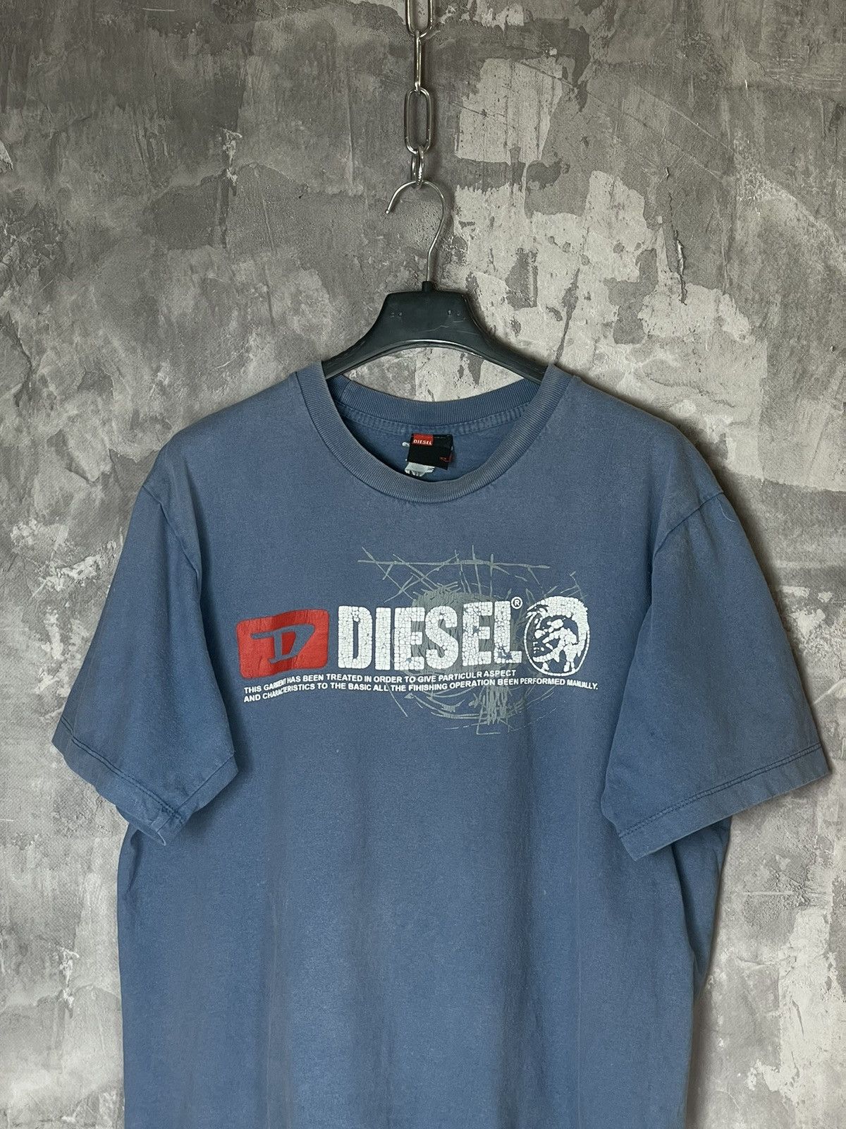 Diesel Diesel Big Logo Print Blue Faded Hype T-Shirt Y2K Vintage Size US M / EU 48-50 / 2 - 3 Thumbnail