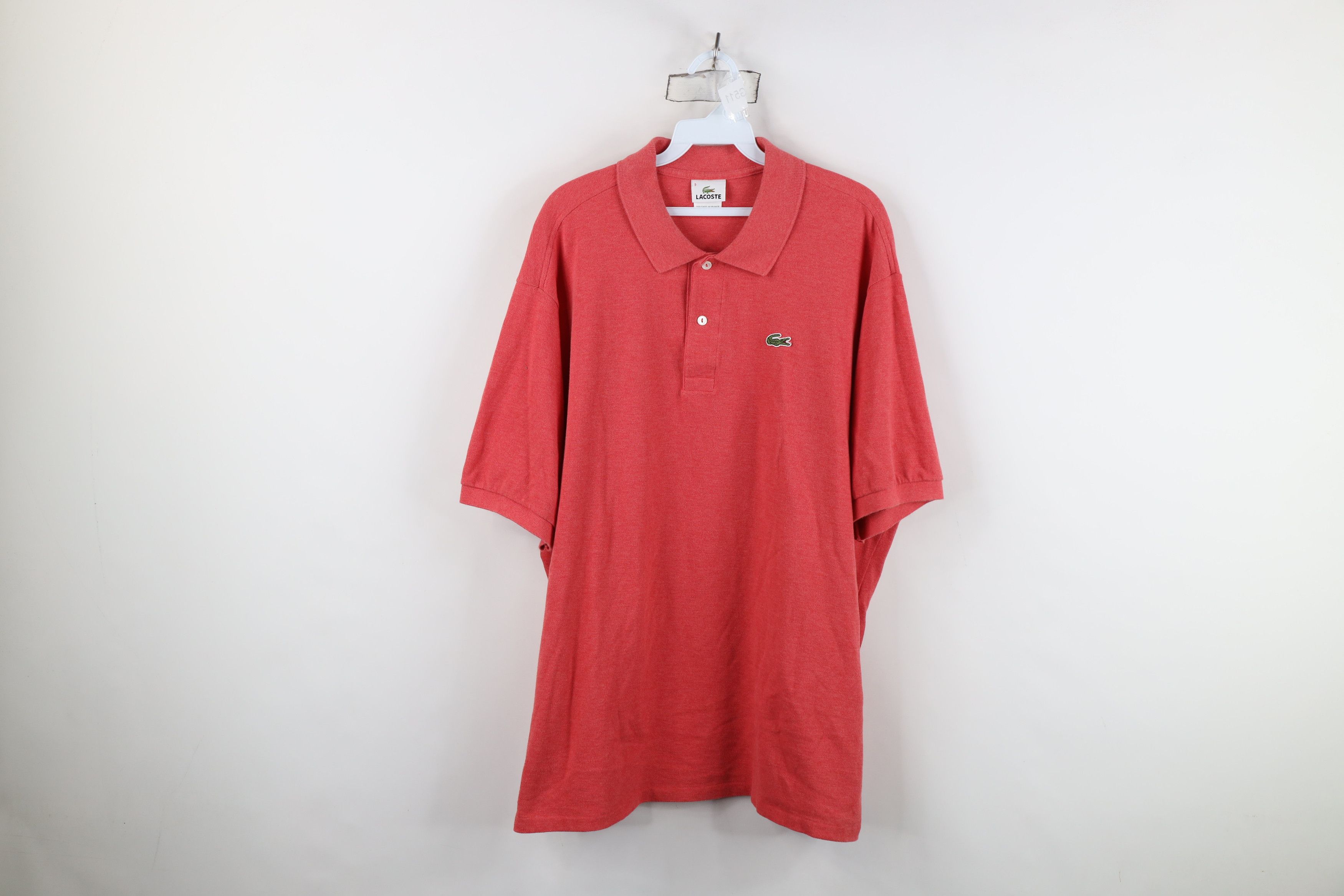 Lacoste Lacoste Faded Croc Logo Pique Cotton Golf Polo Shirt Red Size US XXL / EU 58 / 5 - 1 Thumbnail