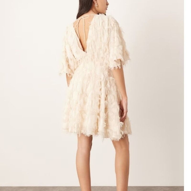 Asos ASOS EDITION Textured Cinched Pleat Waist Mini Dress Size 6 Size S / US 4 / IT 40 - 12 Thumbnail