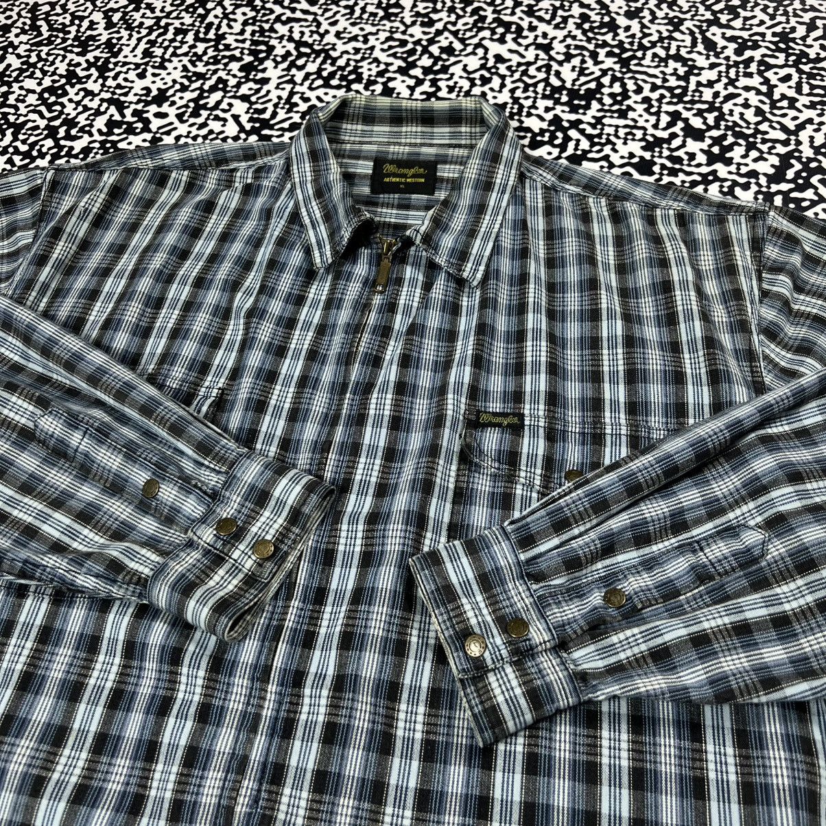 Wrangler Vintage 90s Wrangler Striped Retro Zip Light Jacket Flannel Size US XL / EU 56 / 4 - 11 Thumbnail