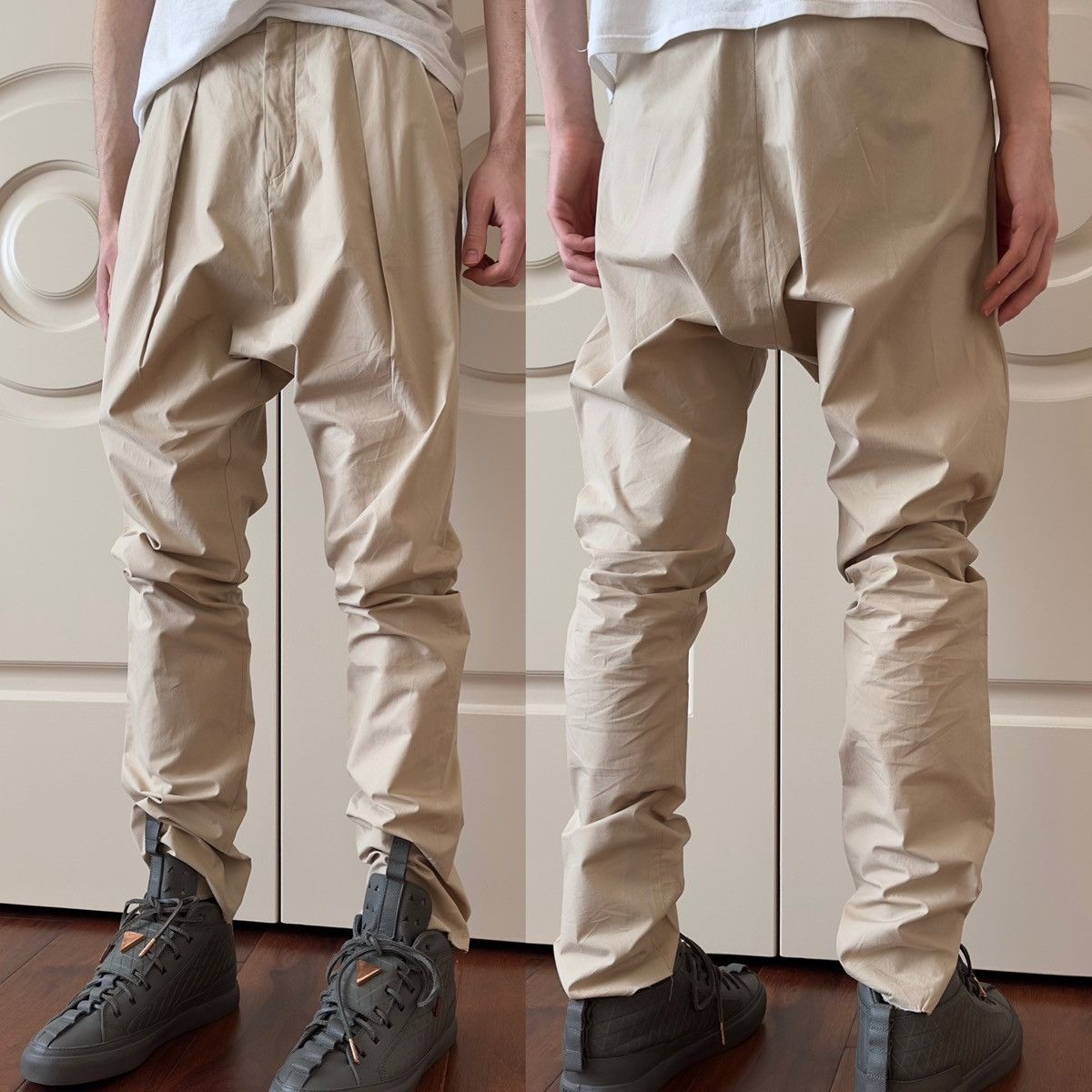 Givenchy 2012 Tisci-Era Drop Crotch Khaki Cotton Pants