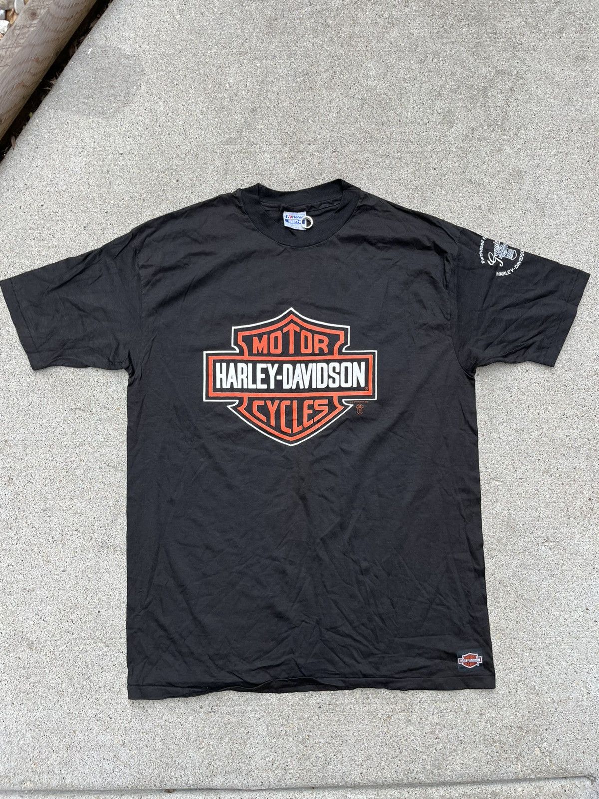 Harley Davidson Vintage 1987 Harley Davidson London Single Stitch Black Tee Size US XXL / EU 58 / 5 - 1 Thumbnail