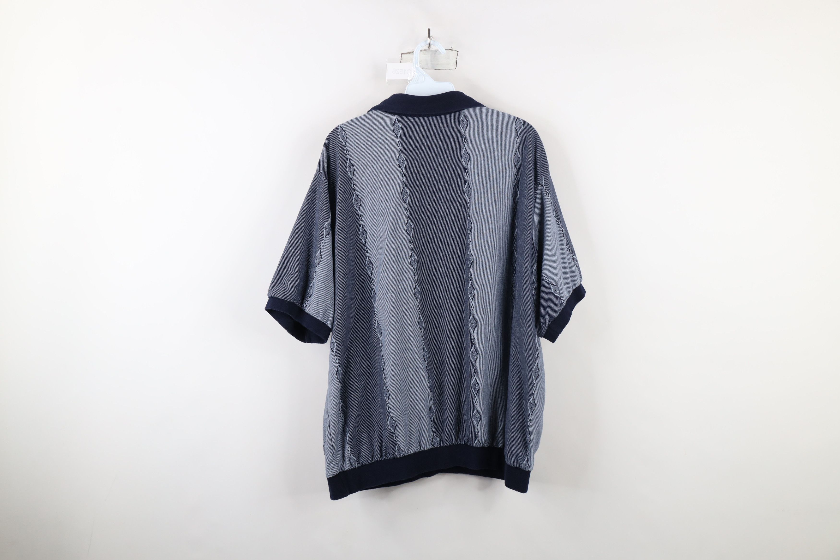 Vintage Vintage 90s Streetwear Striped Knit Pullover Polo Shirt Size US XXL / EU 58 / 5 - 6 Thumbnail