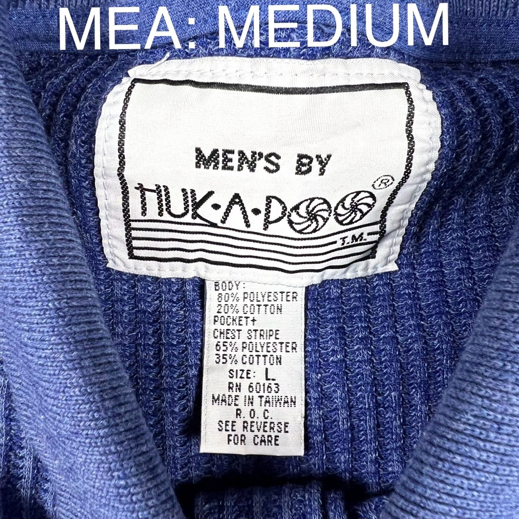 Vintage VINTAGE Hukapoo Polo Shirt Mens Medium Blue 90s Knit Pullover Collared Long Sleeve Button Top Size US M / EU 48-50 / 2 - 2 Thumbnail