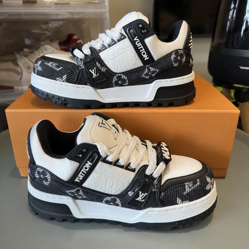 Louis Vuitton Louis Vuitton Trainer Maxi Black and White Sneakers -2508 Size US 6.5 / EU 39-40 - 6 Thumbnail