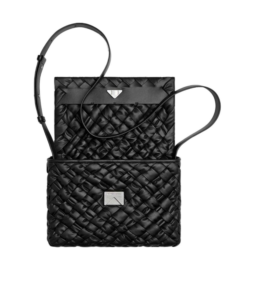 Bottega Veneta 🚩$3.5K VALUE🚩 Rumple Intrecciato Black Messenger Bag Small Size ONE SIZE - 5 Thumbnail