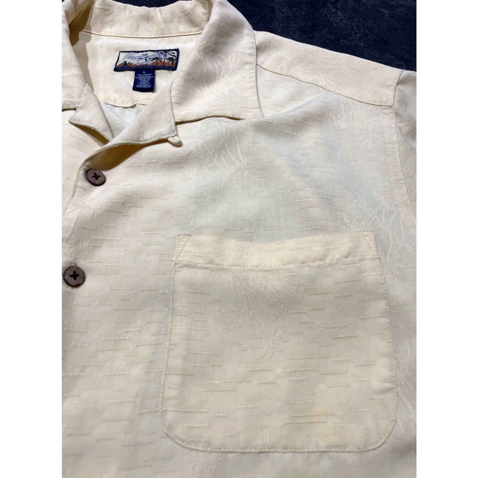 Vintage Havana Jack’s Cafe Shirt Men L Ivory Hawaiian Short Sleeve Size US L / EU 52-54 / 3 - 3 Thumbnail