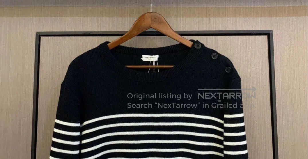 Saint Laurent Paris Saint Laurent Men's Striped Sweater. Size US L / EU 52-54 / 3 - 5 Thumbnail