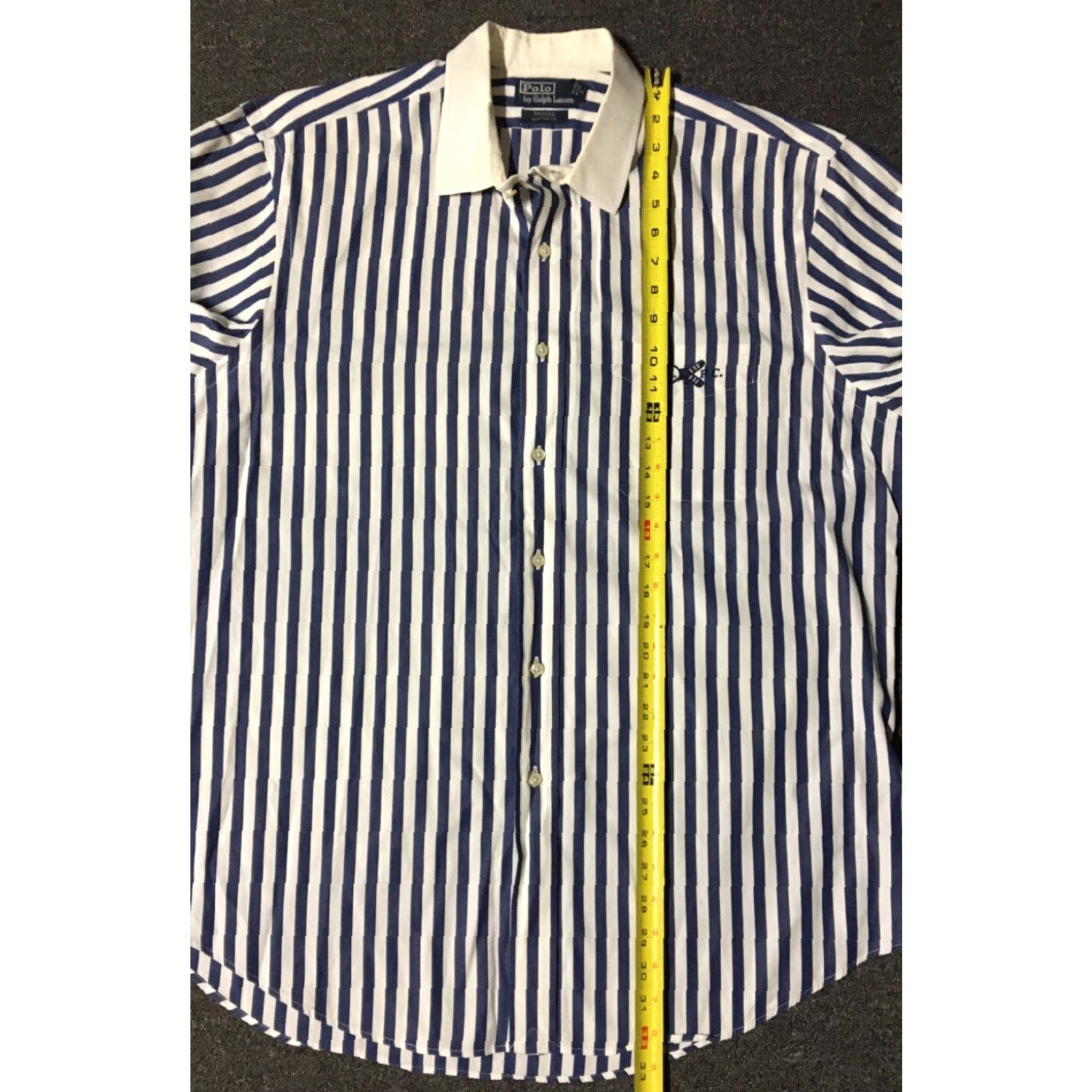 Polo Ralph Lauren Vtg Polo Ralph Lauren RLPC Striped Shirt XL Men Long Sleeve Button-Up USA 90s Nautical Sailing Flag Blue/White Size US XL / EU 56 / 4 - 6 Thumbnail
