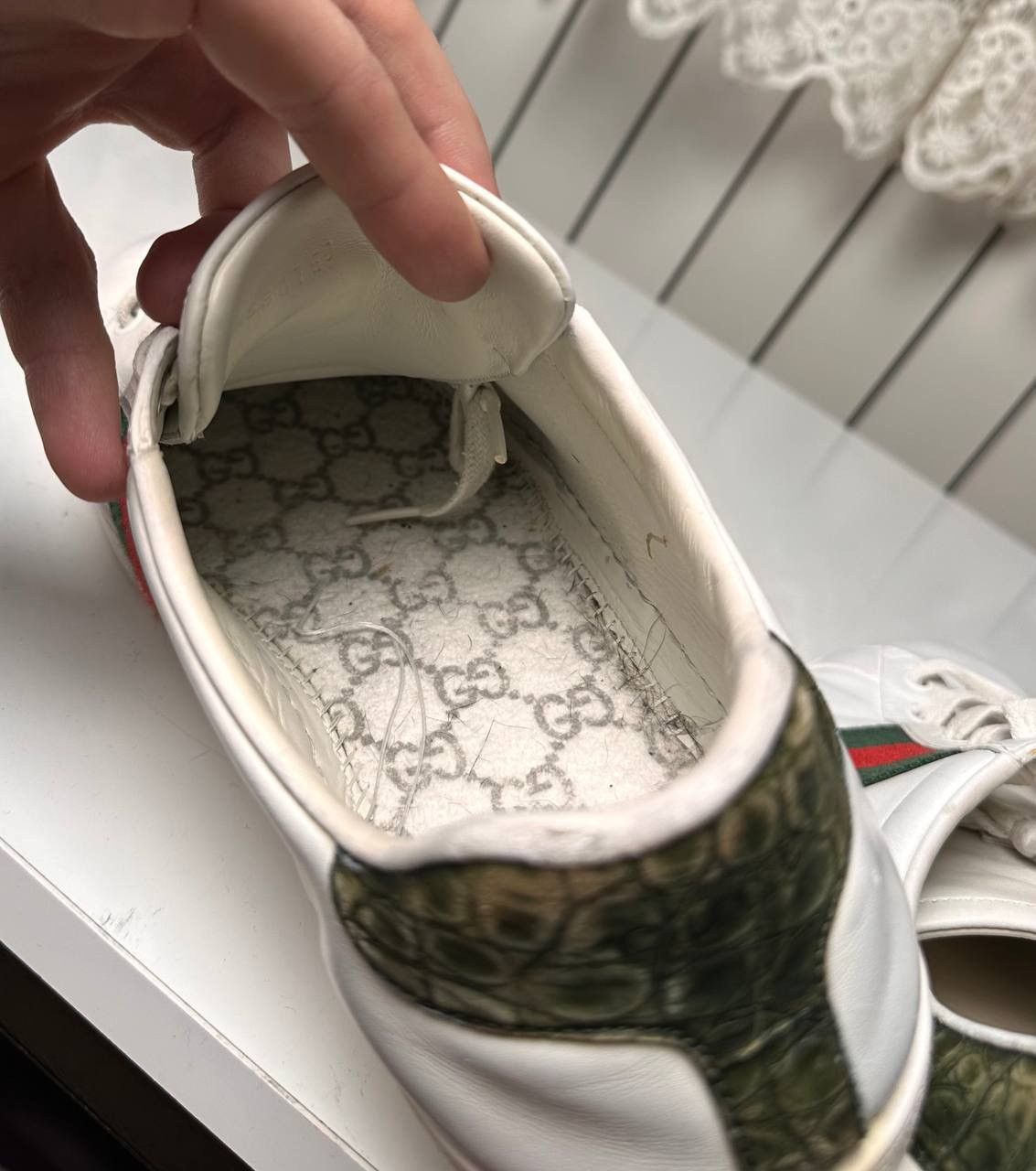 Gucci Rare Gucci Ace Classic White Leather Low Top Sneakers Stripe Size US 8 / EU 41 - 22 Thumbnail