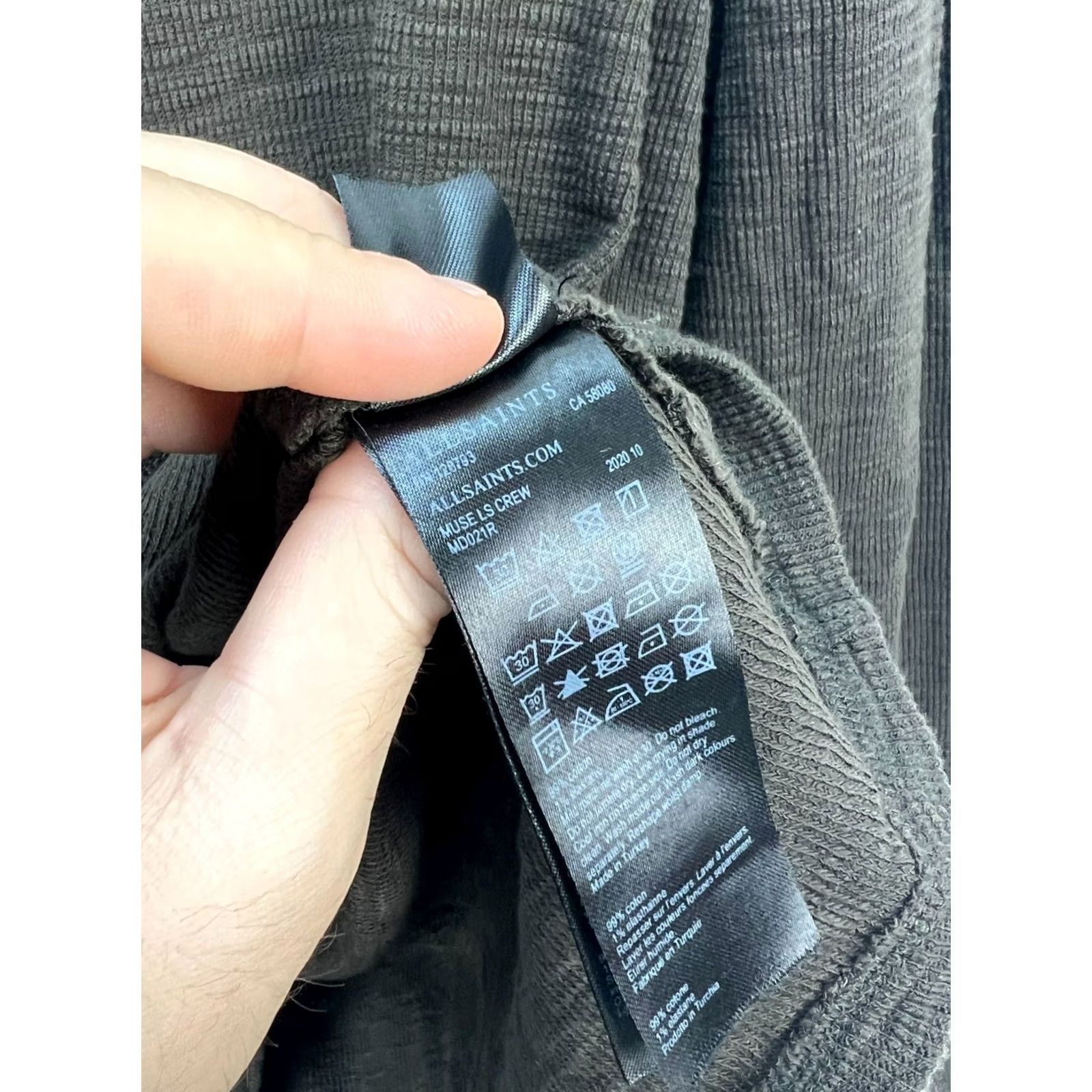 Allsaints AllSaints Sweatshirt Textured Crew Neck L Mens XL Some khaki gray Size US L / EU 52-54 / 3 - 5 Thumbnail