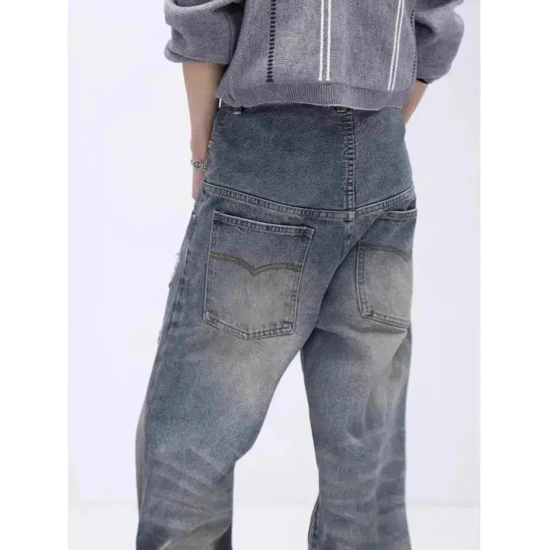 Japanese Brand Retro straight leg casual patchwork jeans Size US 32 / EU 48 - 3 Thumbnail