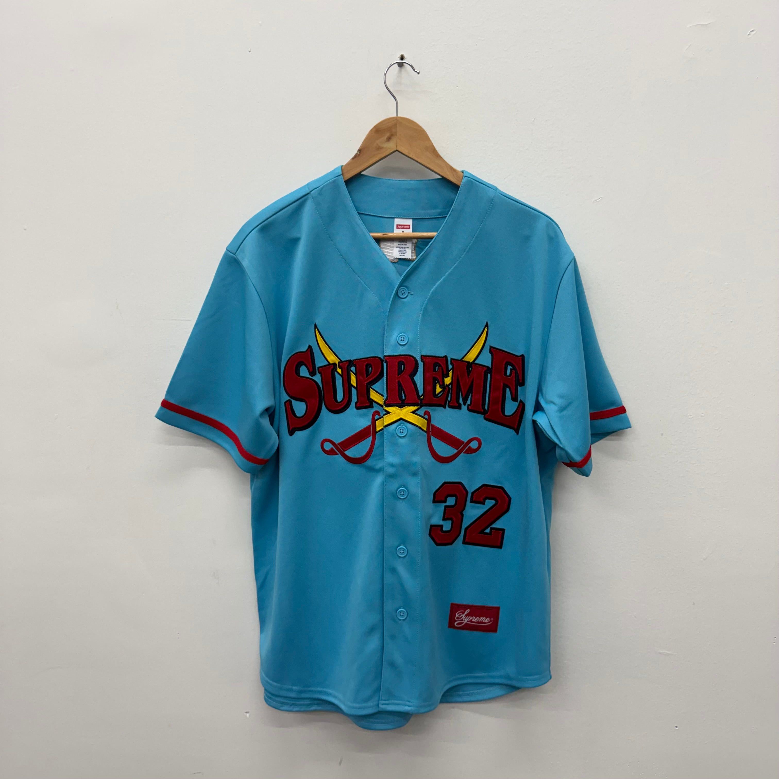 Streetwear × Supreme Supreme 40 Acres Twill Baseball Jersey White