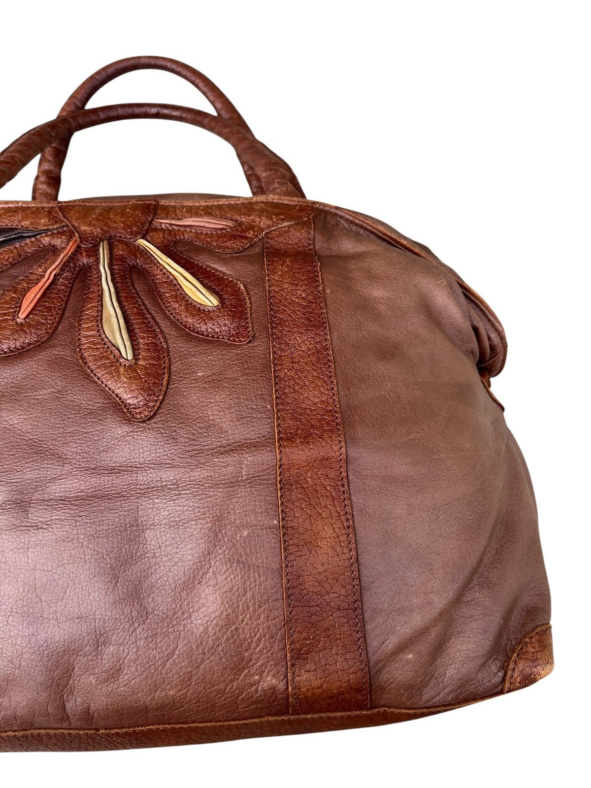 Leather Ibiza Japan Patina Brown Leather Weekend Bag Size ONE SIZE - 9 Thumbnail