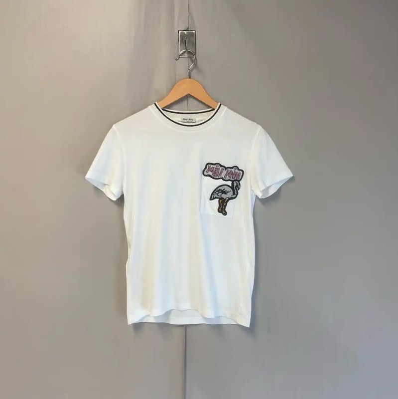 Miu Miu Miu Miu White Cotton T-Shirt for Women 0089 Size XS / US 0-2 / IT 36-38 - 1 Thumbnail
