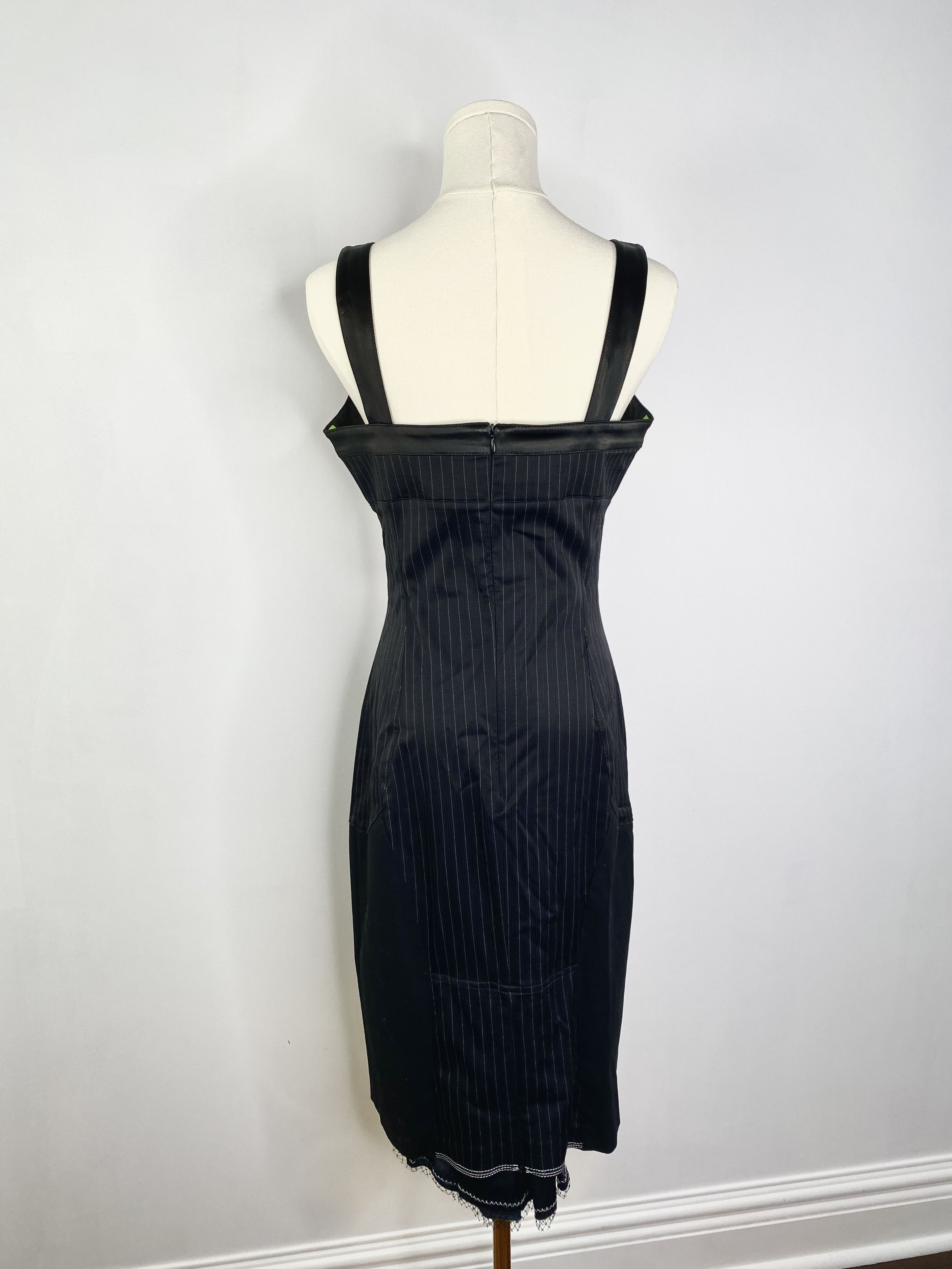 black wedding dress say yes to the dress Black Pinstripe Sleeveless Dress – Dilettante main image 1