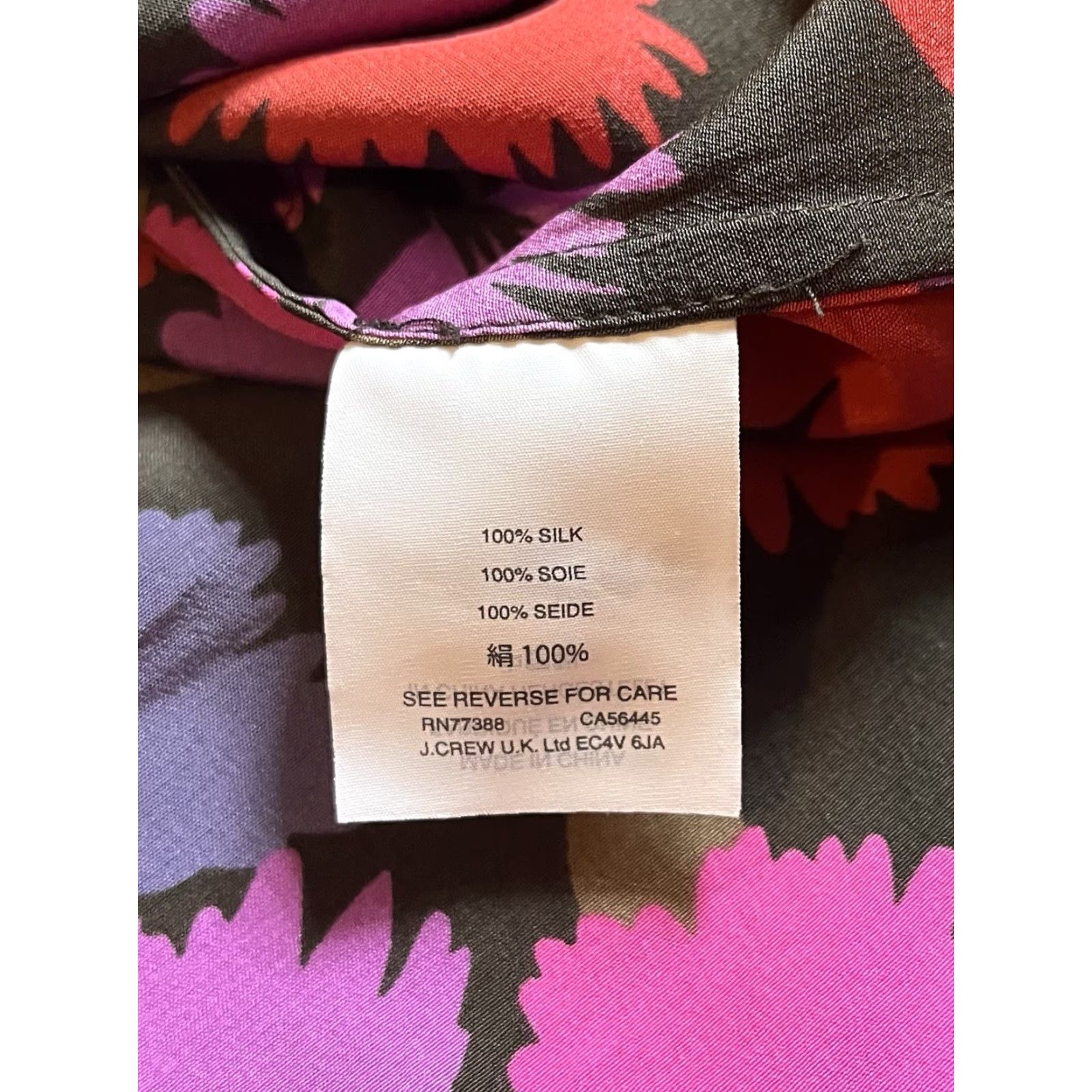 J.Crew J Crew Painted Pansy Floral Ruffle Silk Blouse Women’s 12P Pink Purple Red Multicolor Floral Sleeveless V-Neck Blouse Size XL / US 12-14 / IT 48-50 - 5 Thumbnail