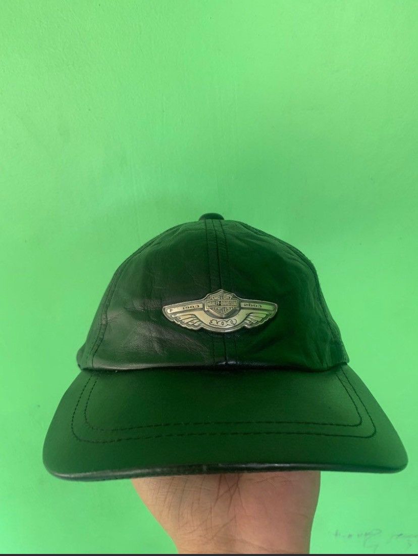 Vintage Harley Davidson 100th Anniversary Leather Cap Size ONE SIZE - 1 Thumbnail