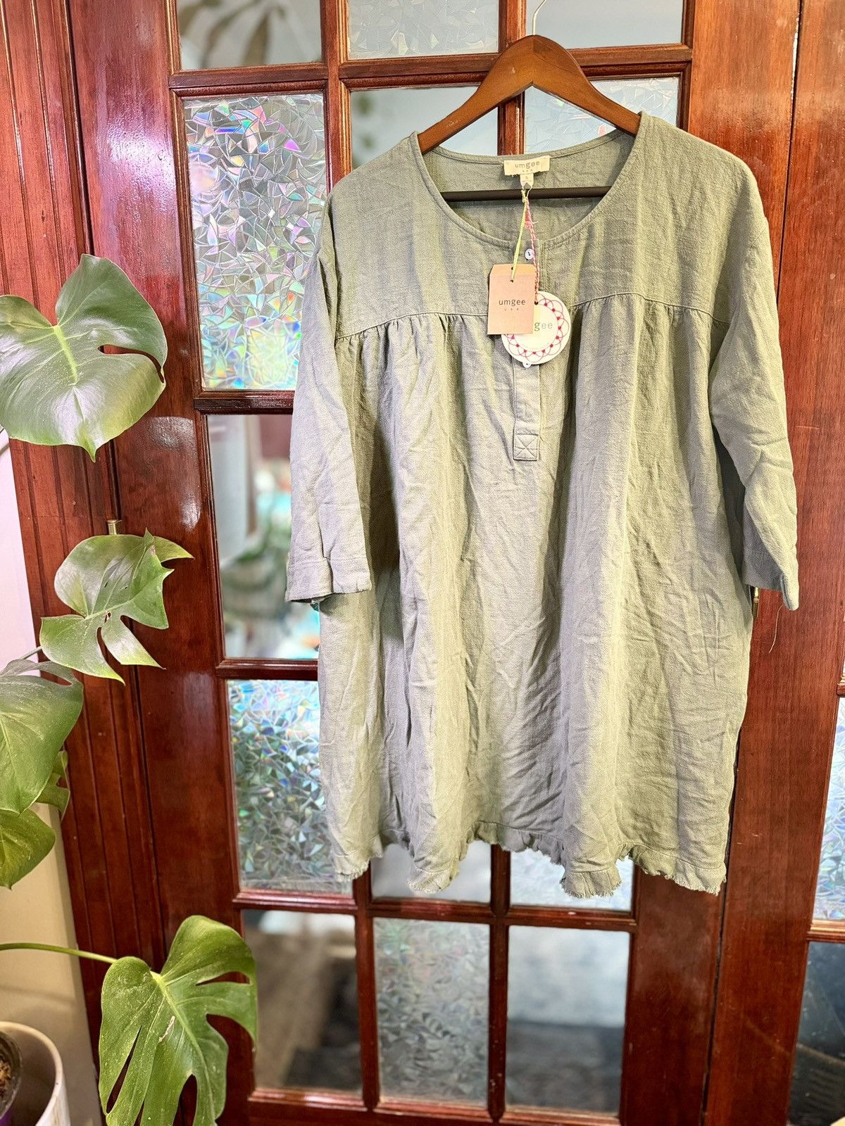 Other NWT Umgee Linen Fringe Dress Green Pockets!! S Size S / US 4 / IT 40 - 1 Thumbnail