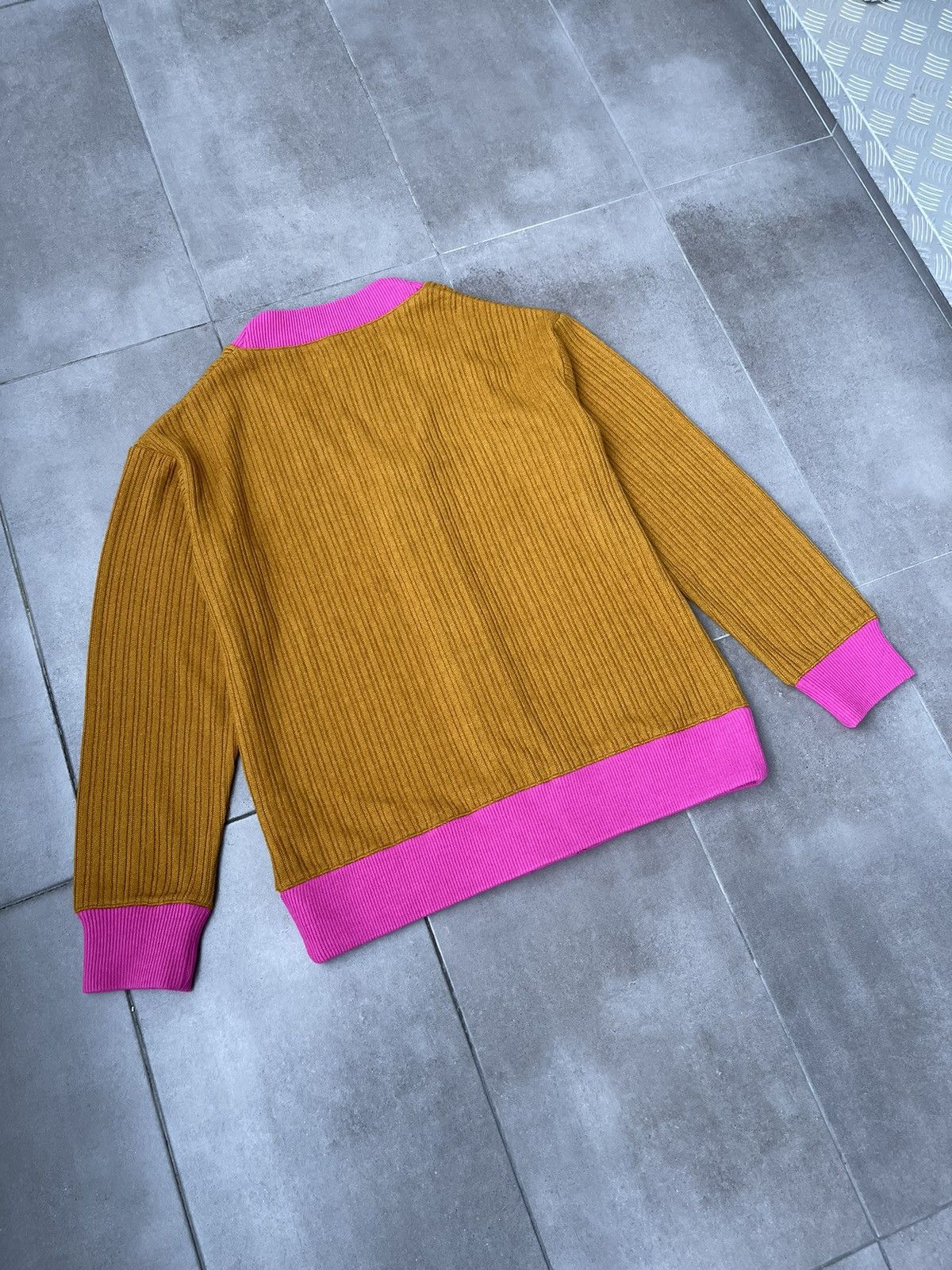 Viktor & Rolf !DS! FW22 Viktor & Rolf Logo Pink Brown Wool Cardigan Size US XL / EU 56 / 4 - 12 Thumbnail