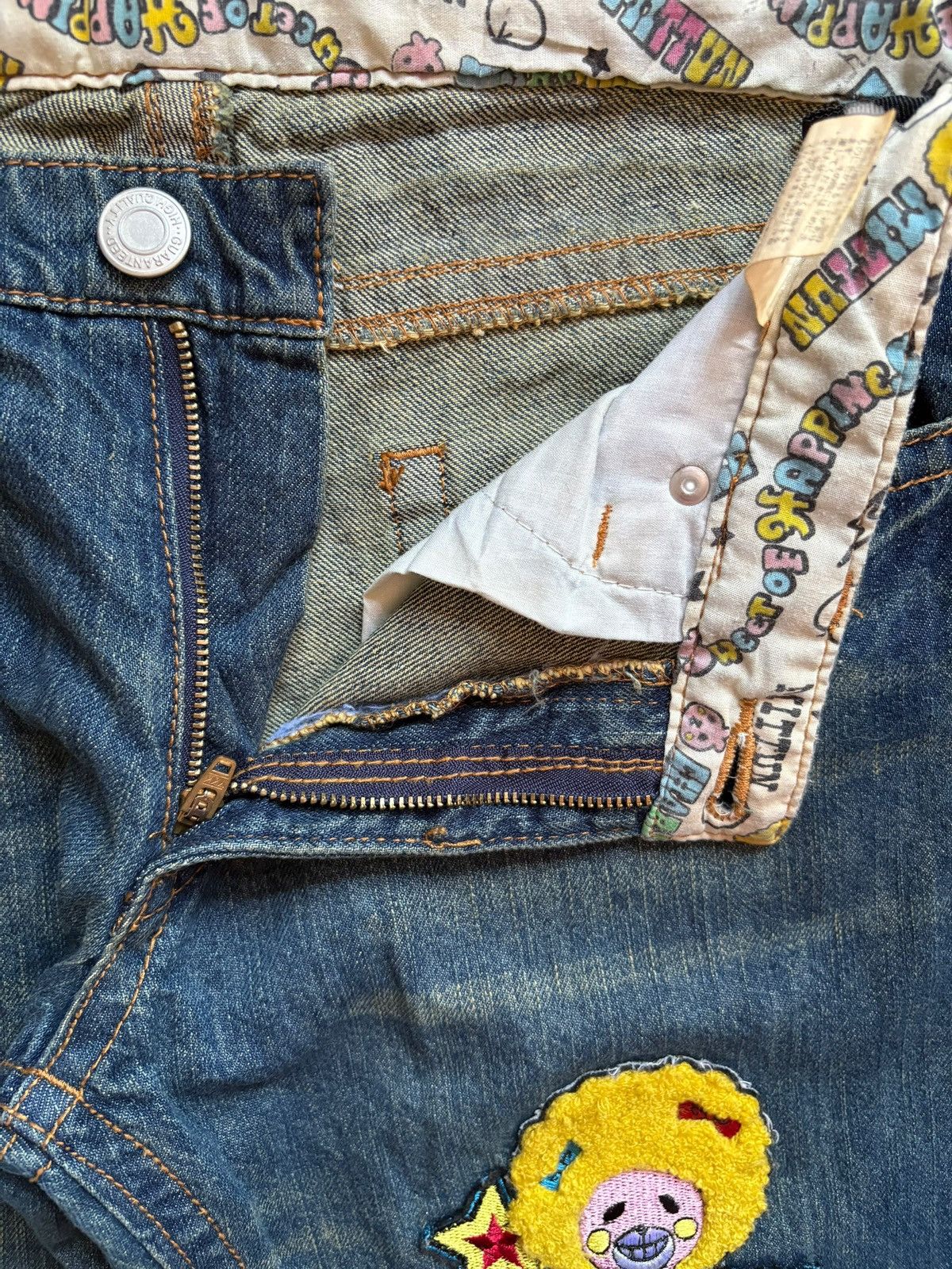 Japanese Brand Vintage Japanese Brand Rusty Mud Wash Embroidery Loose Jeans Size 31" - 9 Thumbnail