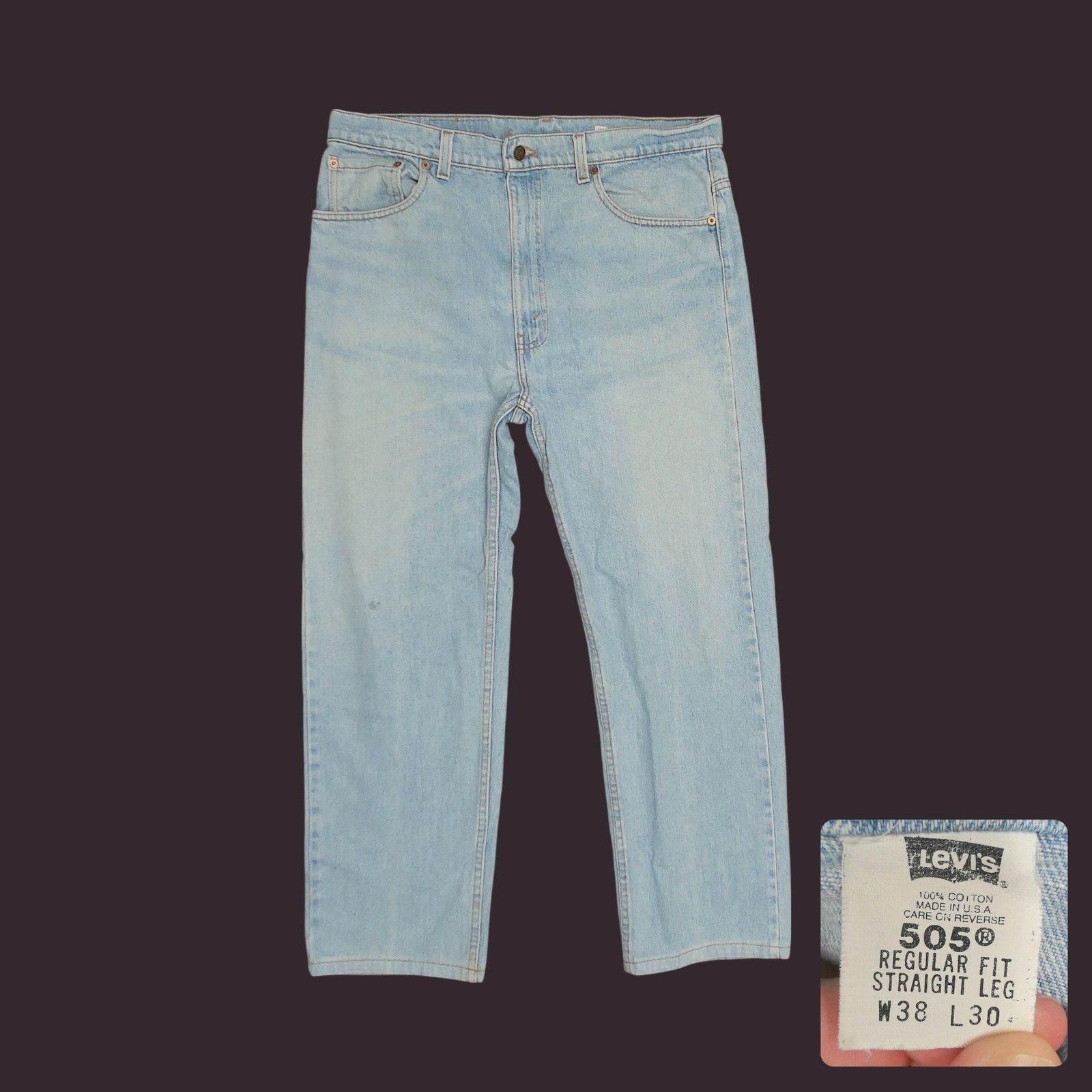 Levi's Vintage 90s Levi's 505 Light Stonewash Faded Baggy Fit USA Size 38" / US 16 / IT 52 - 1 Thumbnail