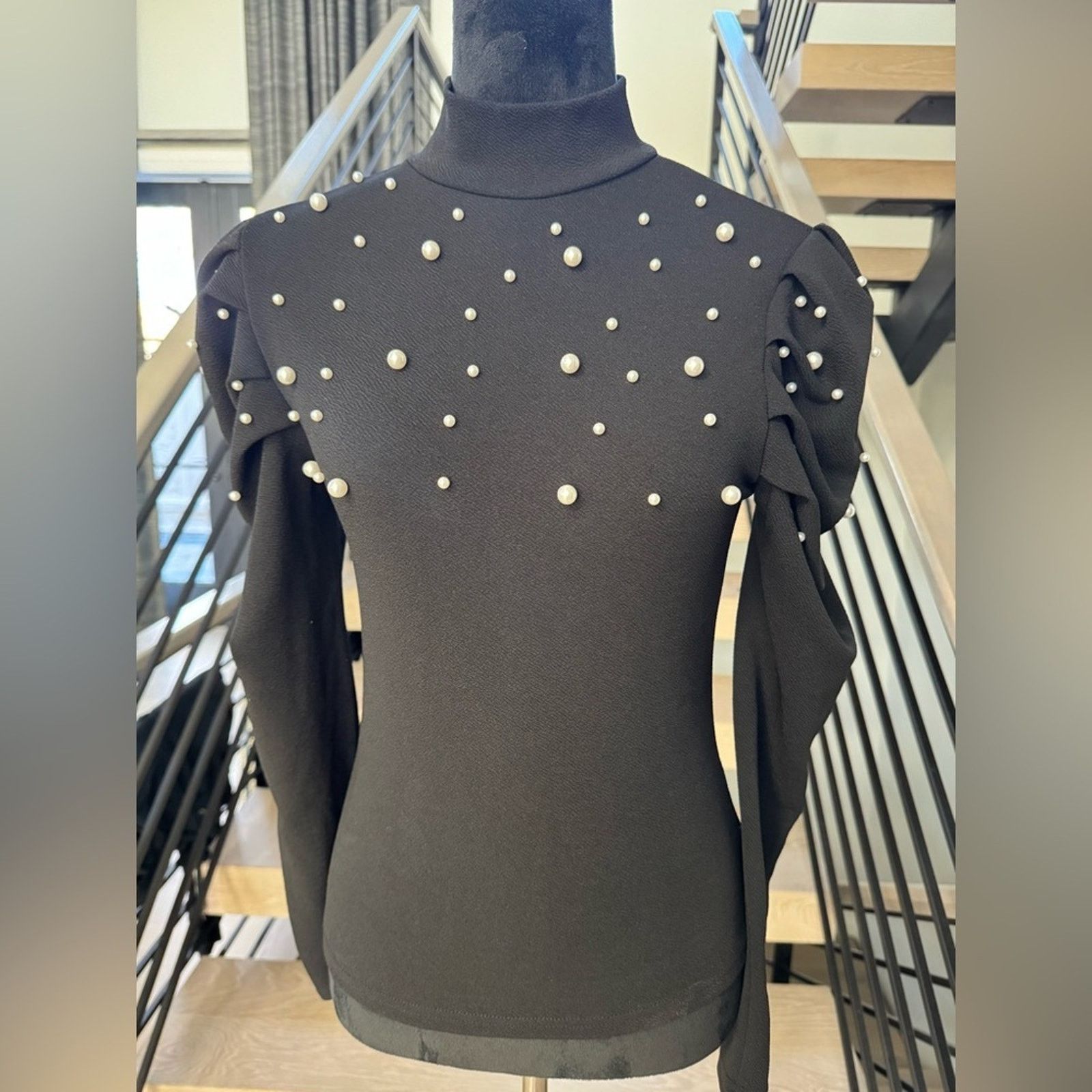 Other New Elegant Black Sweater with Pearl Details size S Size XS / US 0-2 / IT 36-38 - 6 Thumbnail
