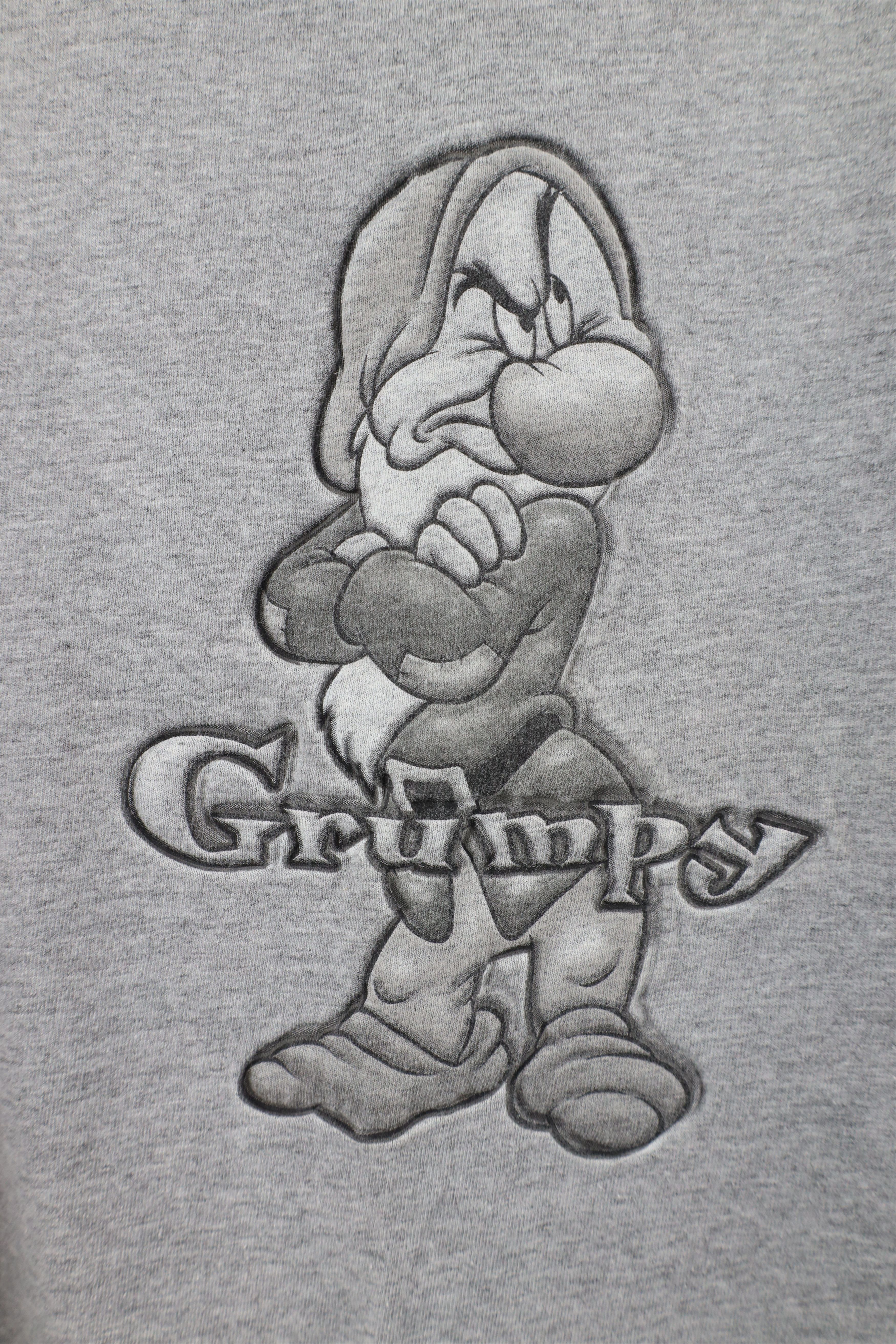 Disney × Vintage Vintage 90s Disney Out Snow White Grumpy Dwarf T-Shirt Gray Size US XL / EU 56 / 4 - 4 Thumbnail
