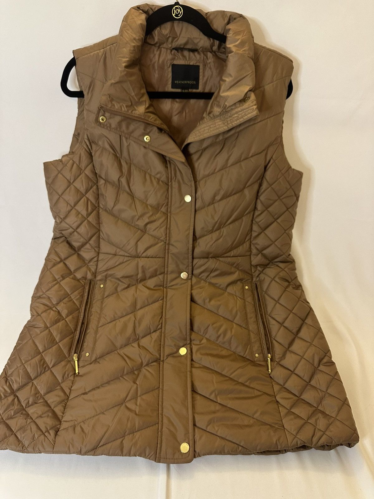 Weatherproof Weatherproof Long Quilted Zip Up Snaps Vest Mocha Brown Size XL / US 12-14 / IT 48-50 - 1 Thumbnail