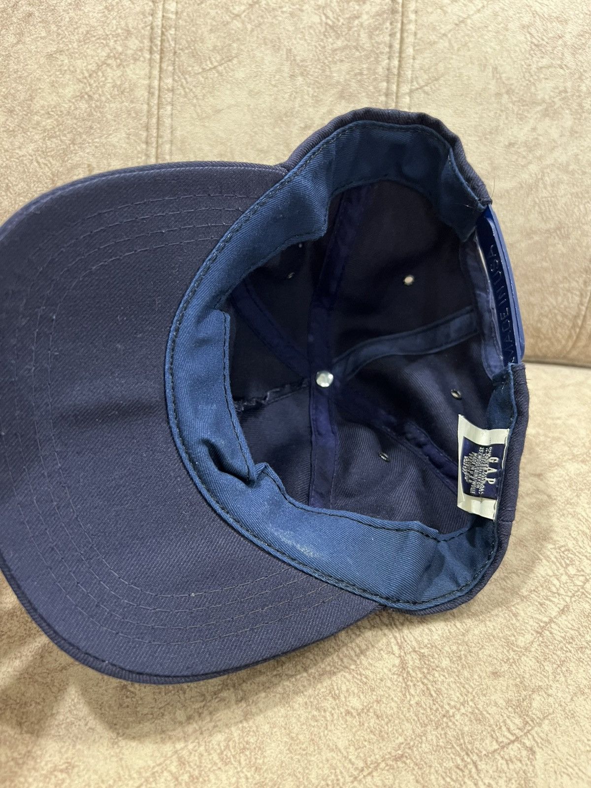 Gap Vintage GAP 🇺🇸 Athletic Big Logo Wool Blend Navy Snapback Cap Size ONE SIZE - 4 Thumbnail