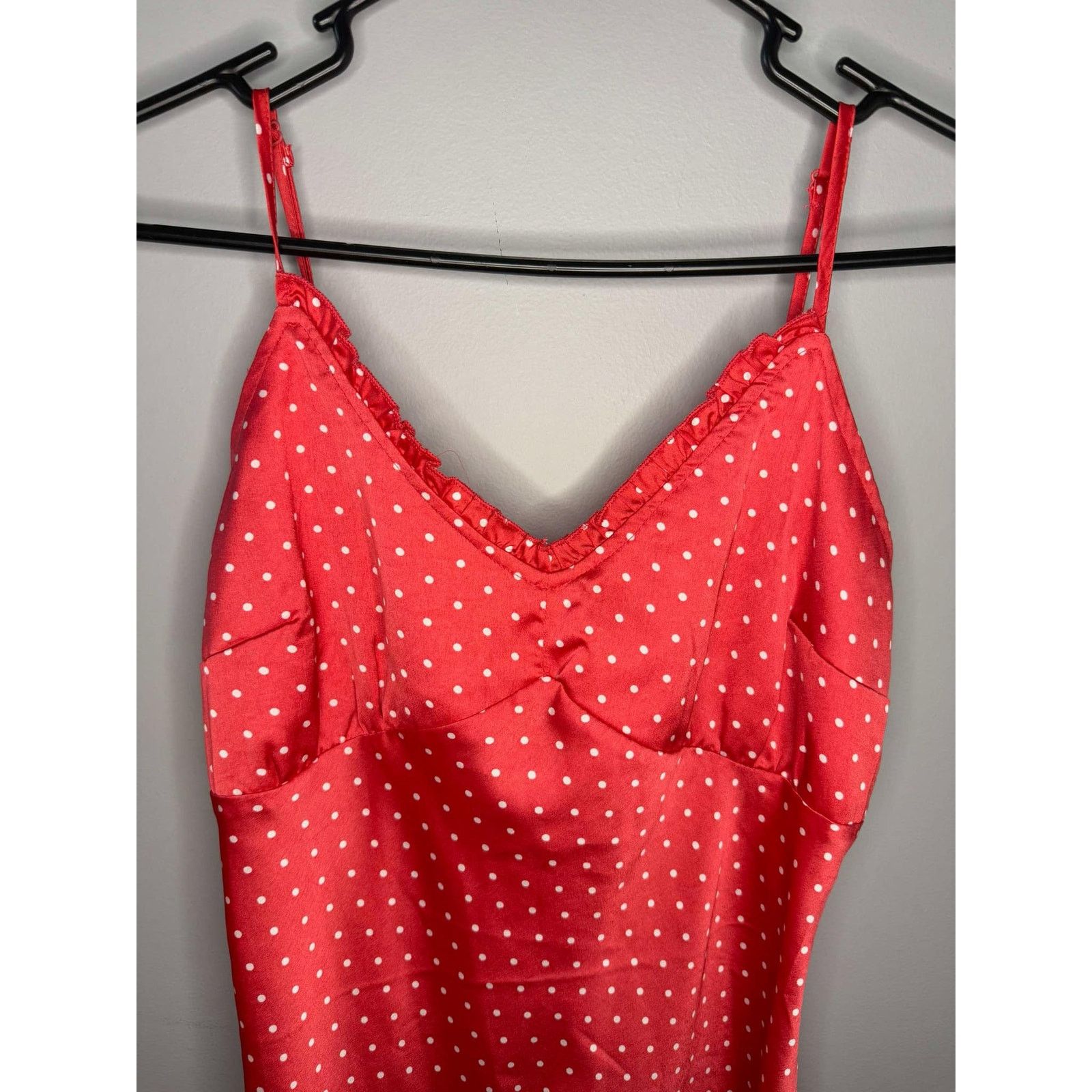 Other Japna Polka Dot Sleeveless V-Neck Midi Slip Dress Red M Size M / US 6-8 / IT 42-44 - 2 Thumbnail